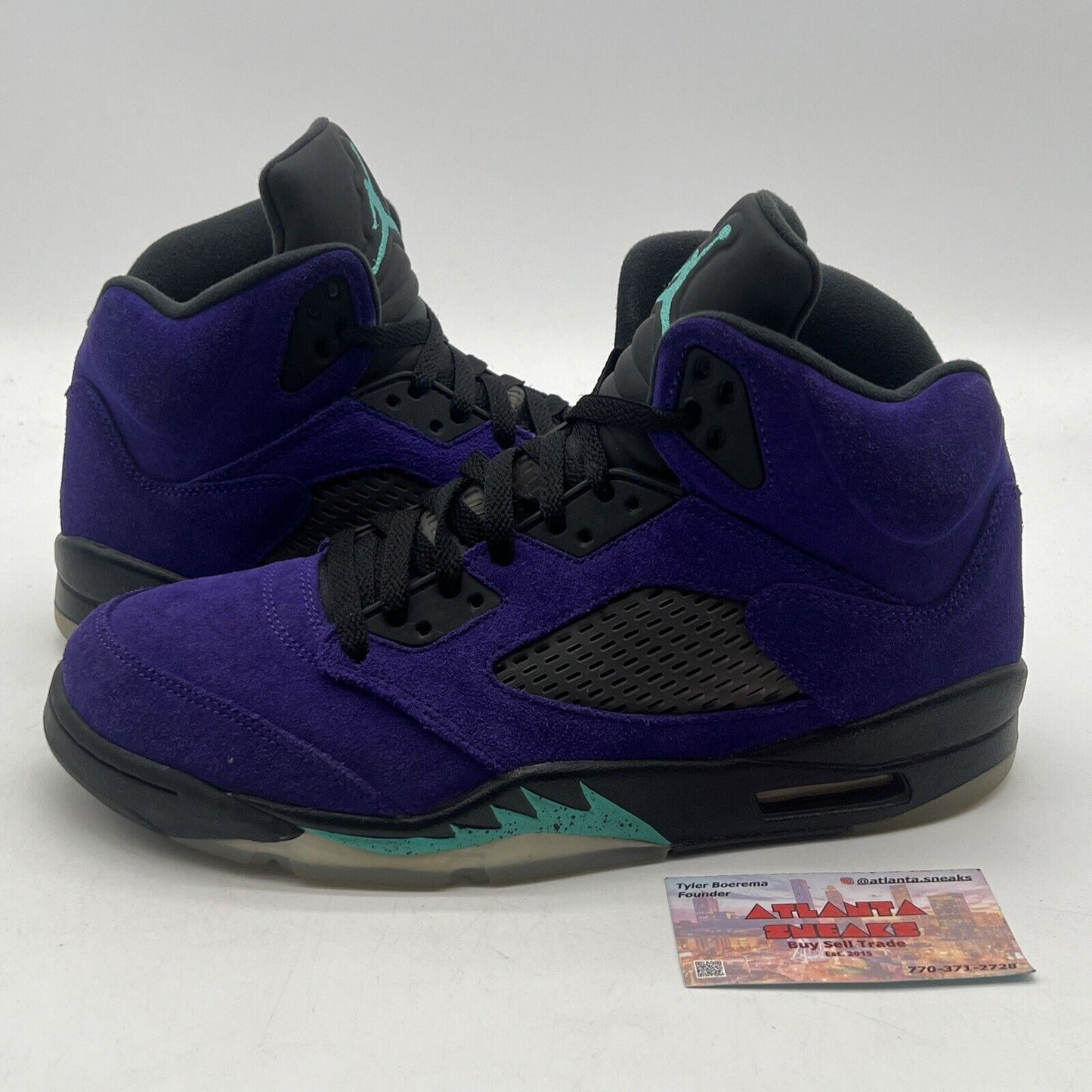 Size 10 - Jordan 5 Retro Alternate Grape 2020 Black Aqua Purple Suede