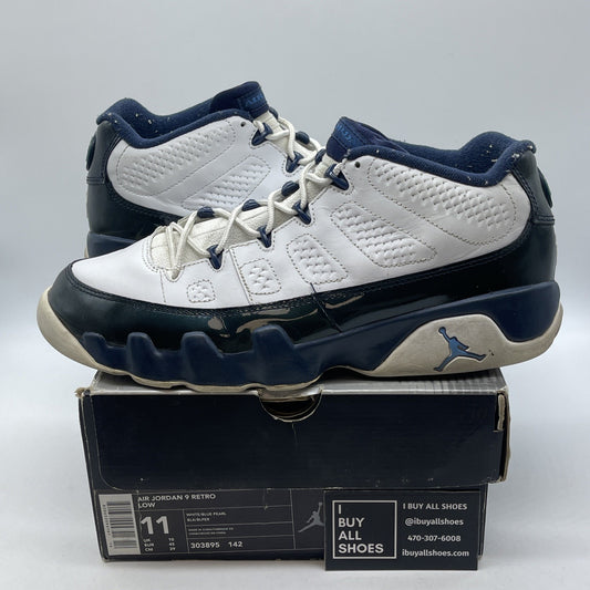 Size 11 - Air Jordan 9 Retro 2002 Low Blue Pearl White Leather (303895-142)