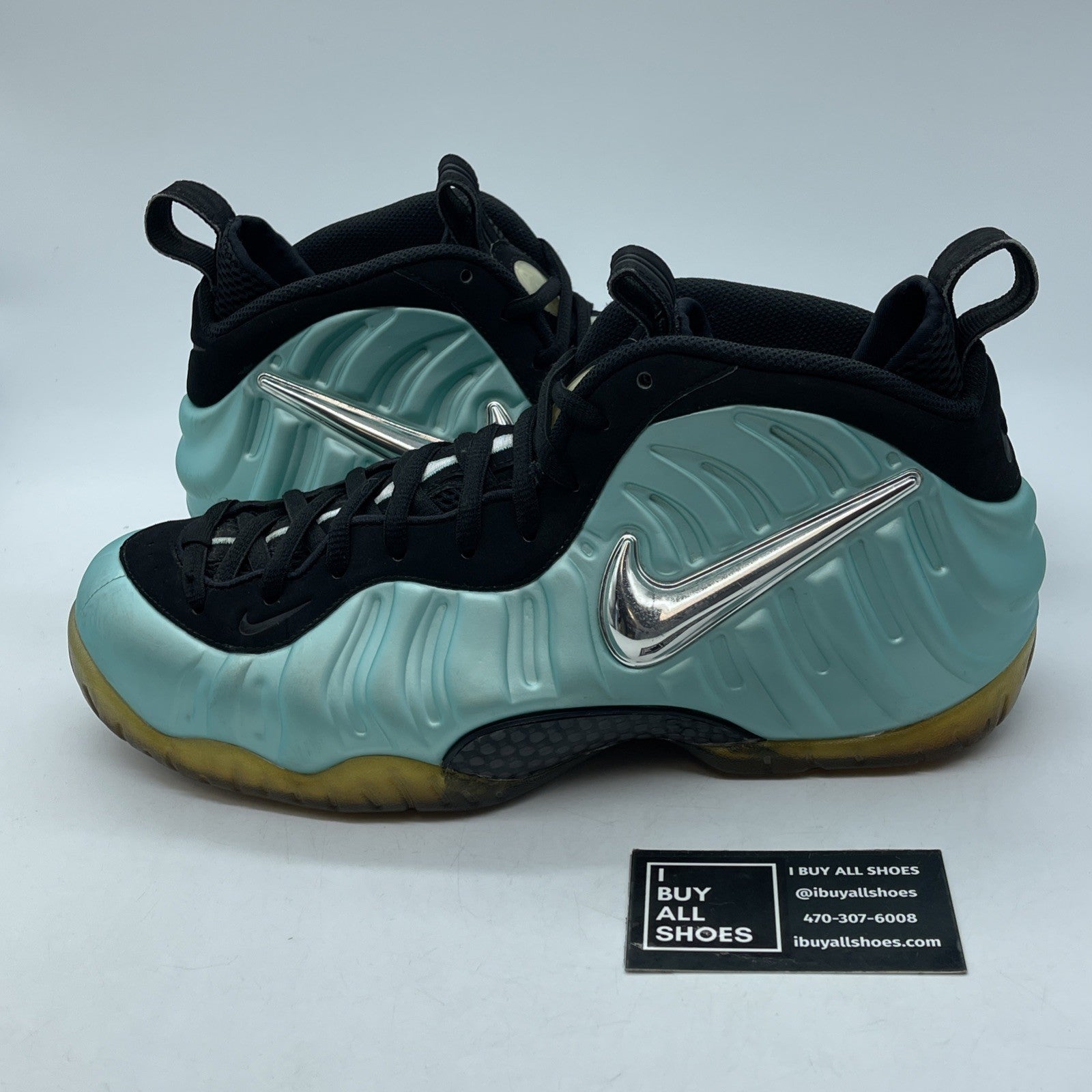 Size 11.5 - Nike Air Foamposite Pro Island Green Black Suede (624041-303)
