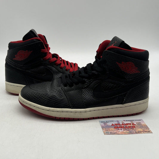 Size 9 - Air Jordan 1 Retro Nouveau High Snakeskin White Red (819176-001)