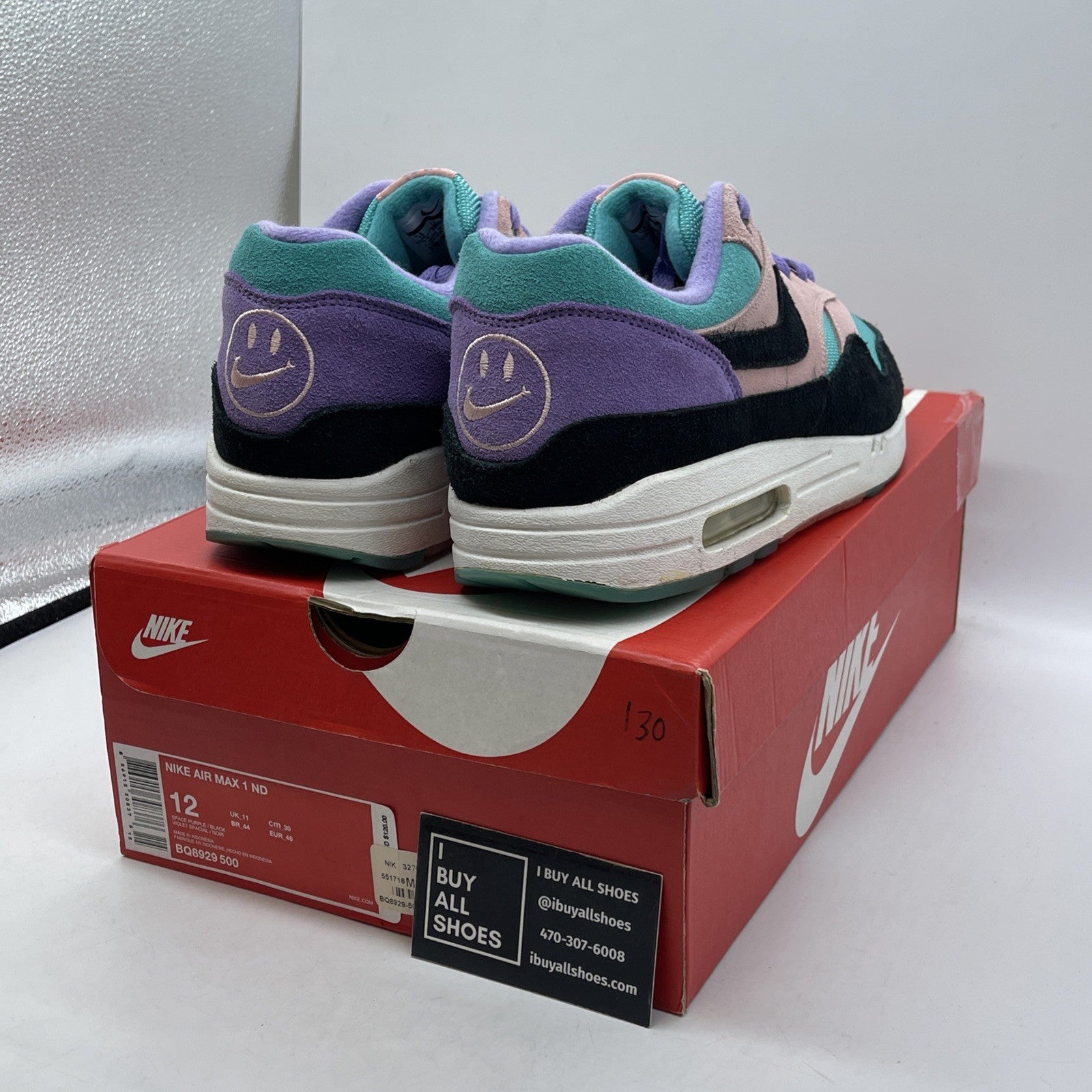 Size 12 - Nike Air Max 1 Have A Nike Day Black Purple Pink Suede (BQ8929-500)