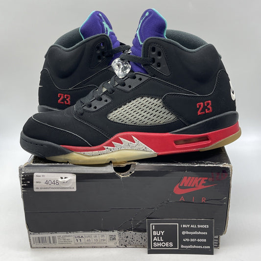 Size 11 - Jordan 5 Retro Top 3 Black 2020 Red Purple Suede (CZ1786-001)
