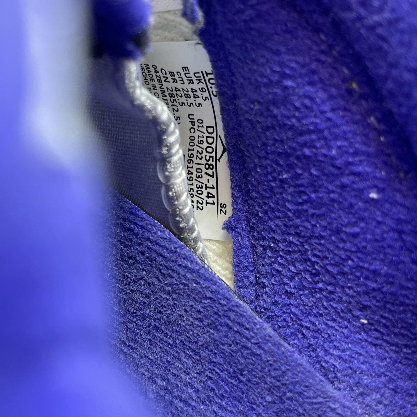 Size 10.5 - Jordan 5 Concord 2022 White Black Purple Leather (DD0587-141)
