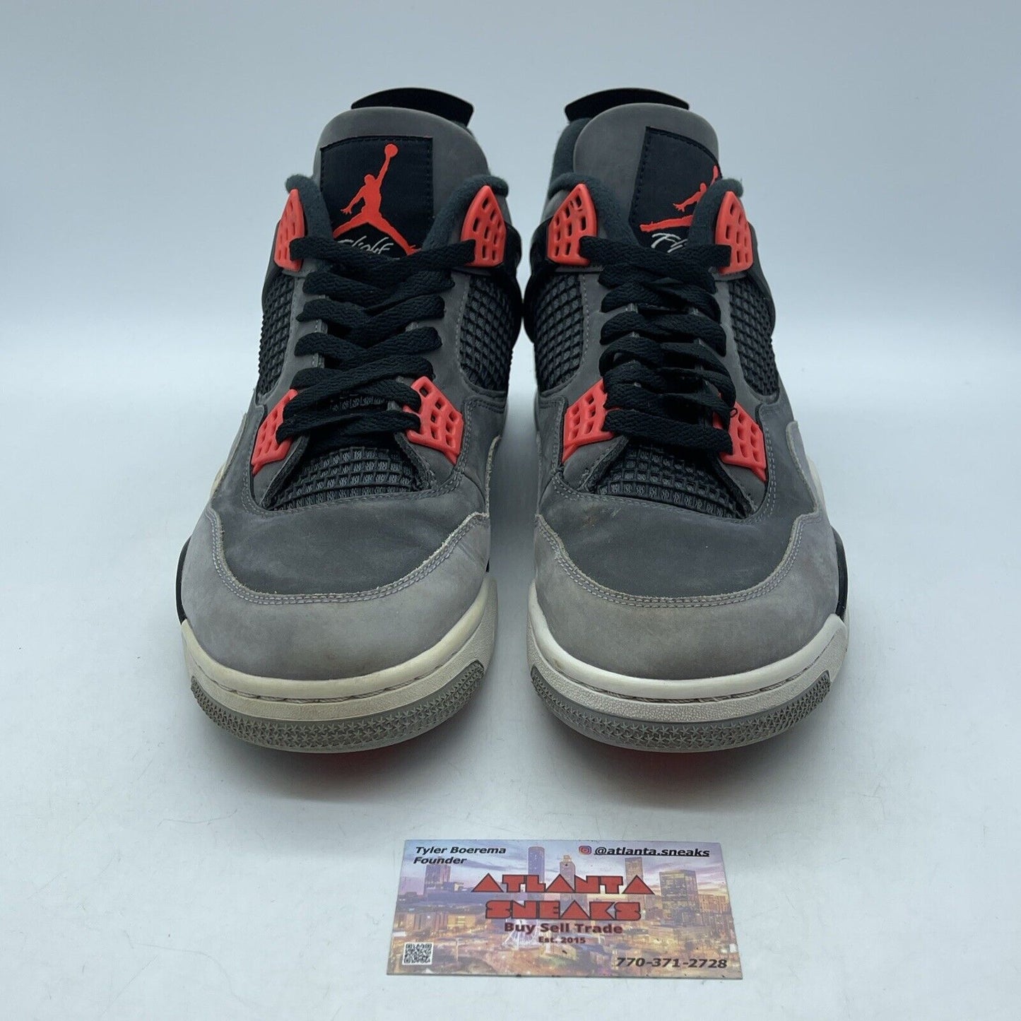 Size 11 - Jordan 4 Retro Mid Infrared Grey Black Suede Leather (DH6927-061)