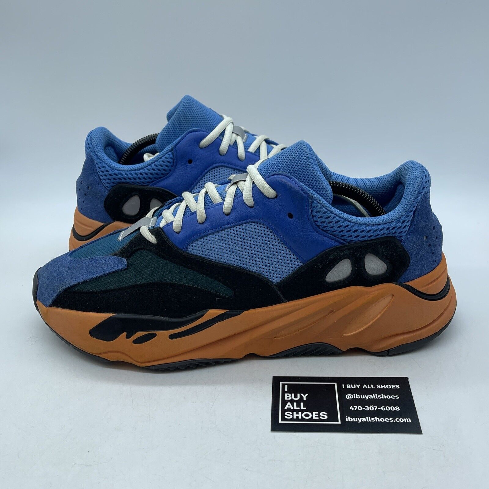 Size 11 - adidas Yeezy Boost 700 Bright Blue Suede Leather Black (GZ0541)
