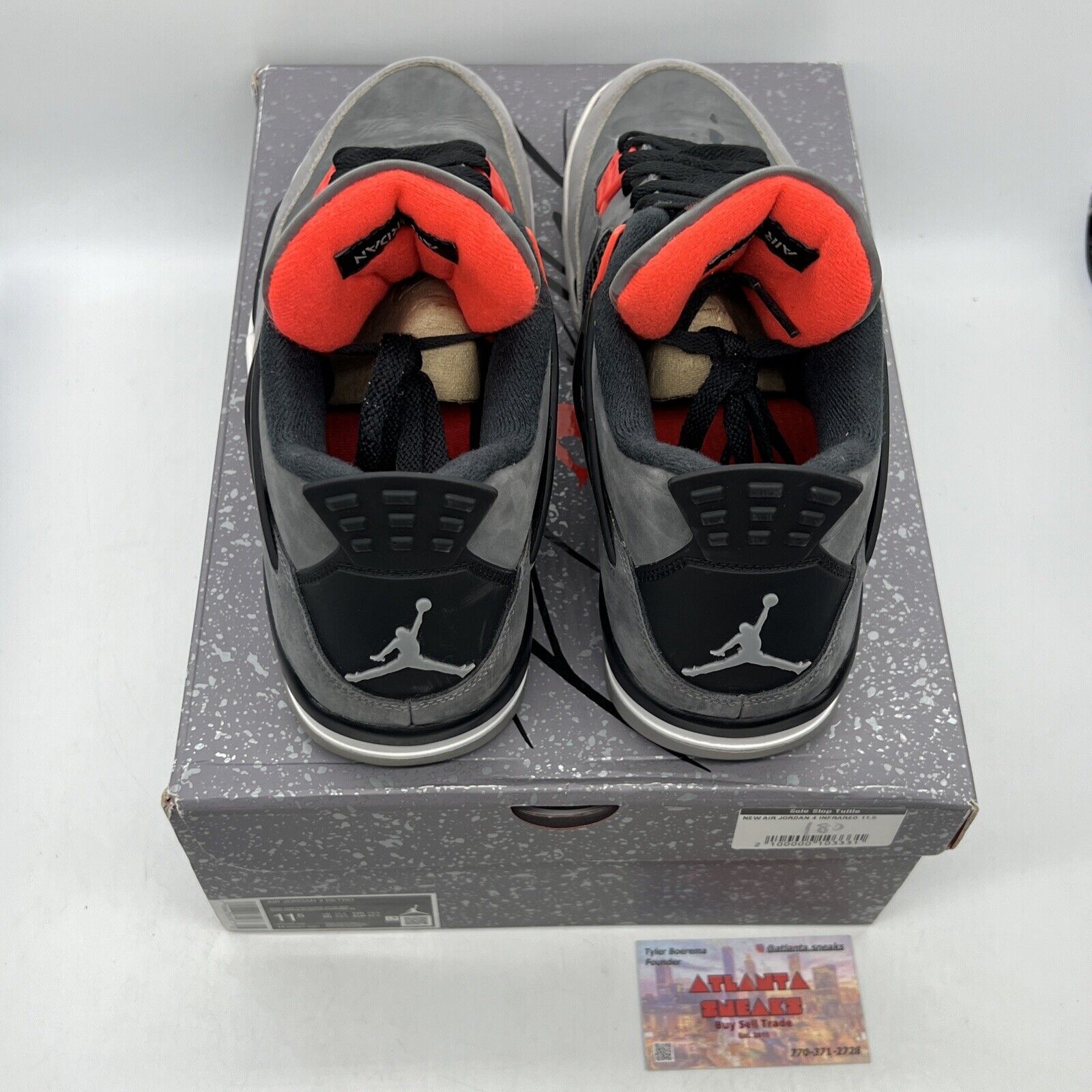 Size 11.5 - Jordan 4 Retro Mid Infrared Grey Black White Suede (DH6927-061)