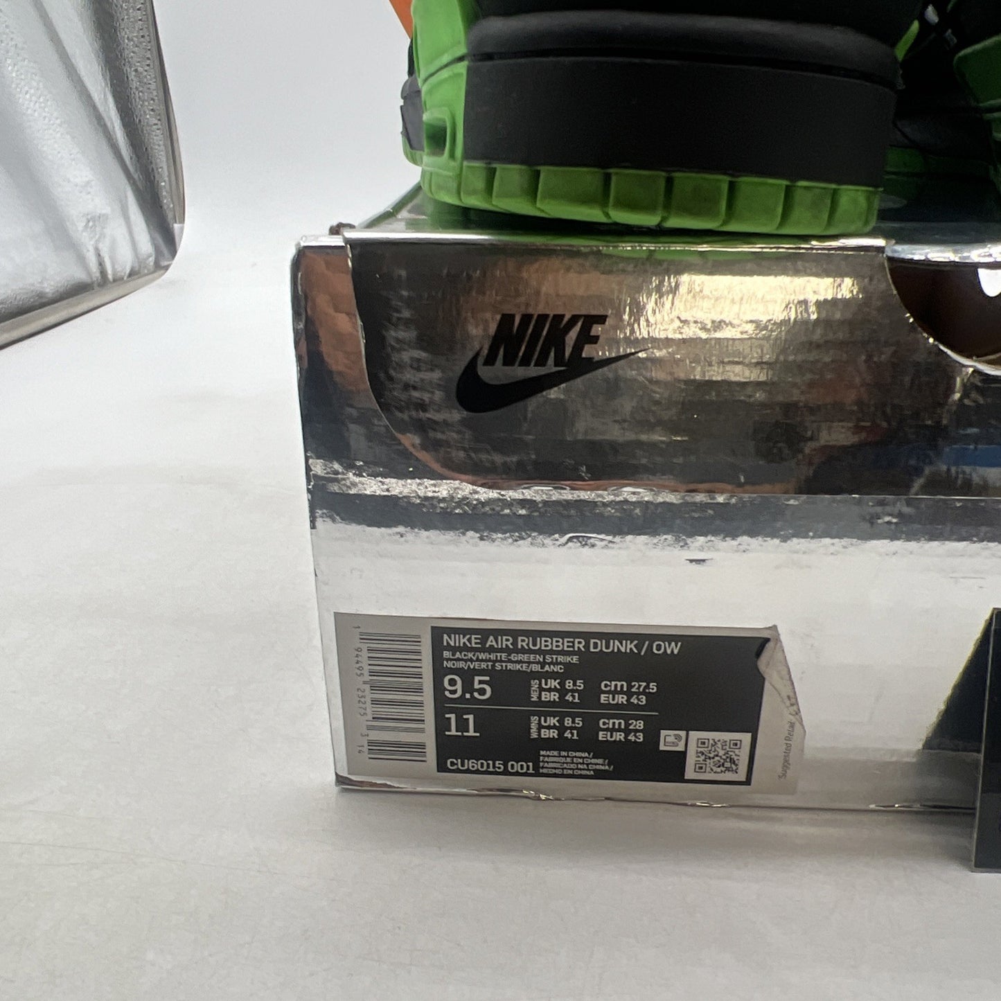 Size 9.5 - Nike Air Rubber Dunk x Off-White Low Green Strike (CU6015-001)