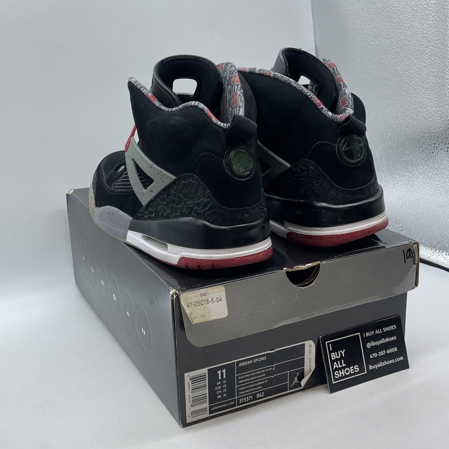 Size 11 - Jordan Spizike Varsity Red Grey Black Suede (315371-062)