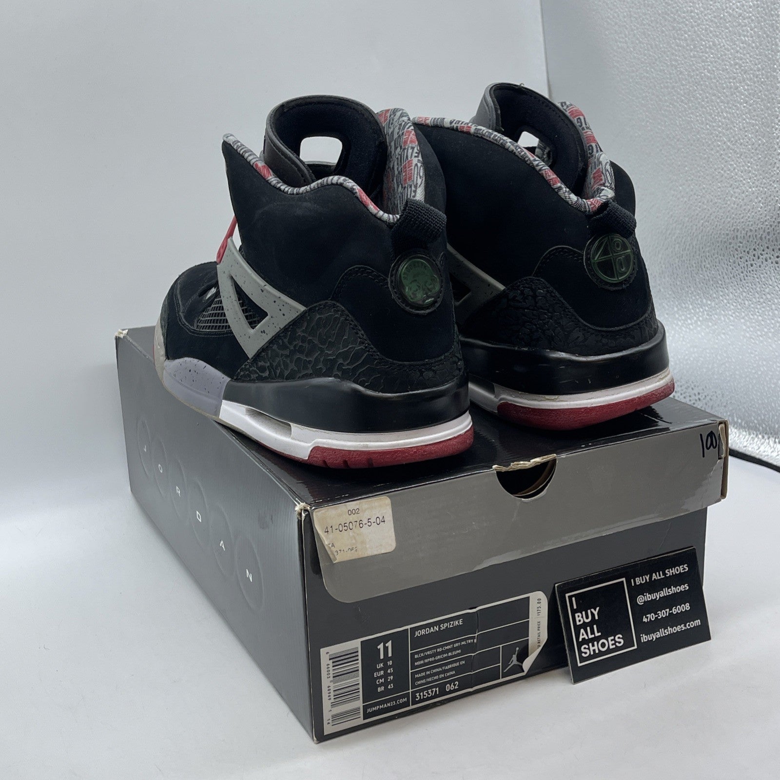 Size 11 - Jordan Spizike Varsity Red Grey Black Suede (315371-062)