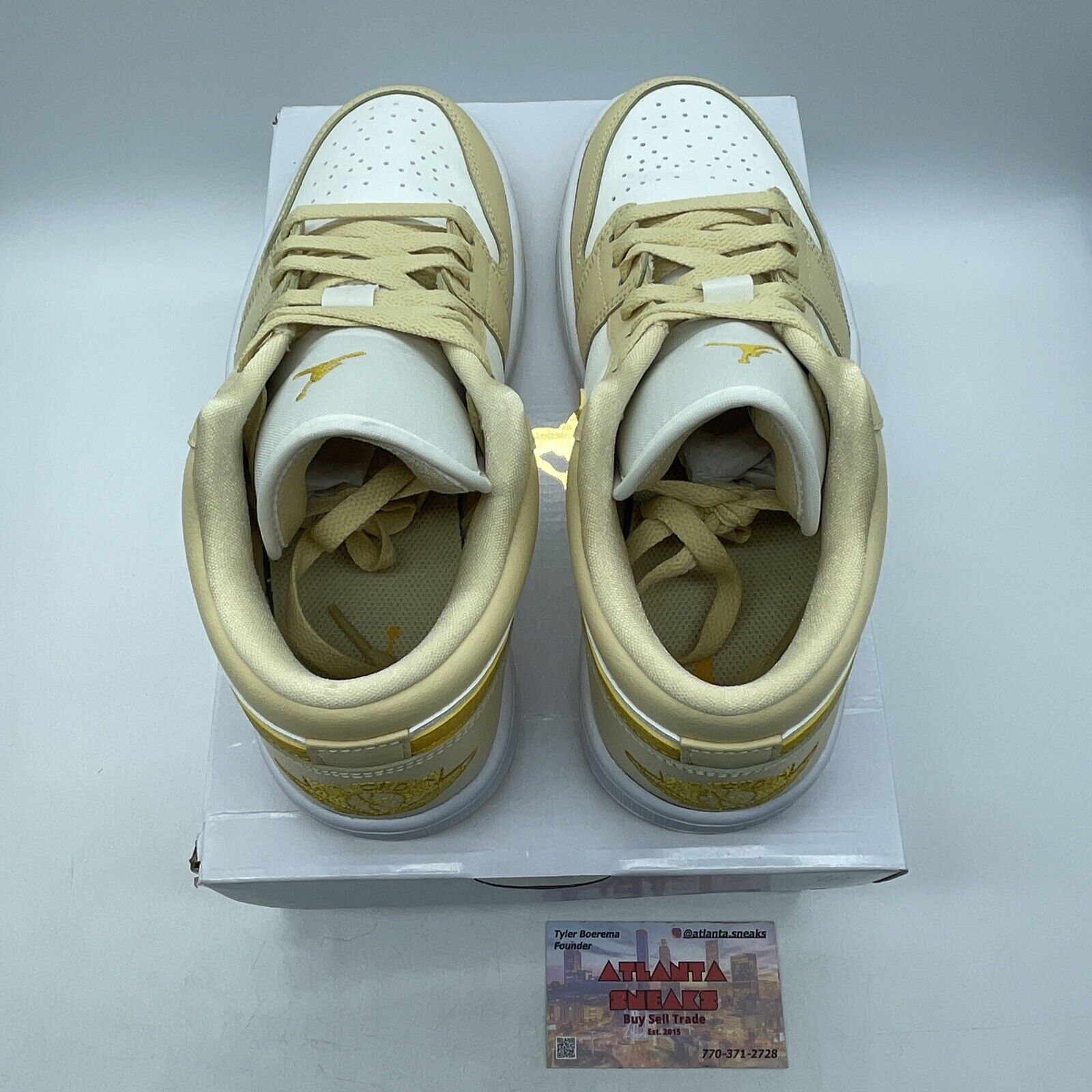 Size 8.5W - Wmns Air Jordan 1 Low Sail/Yellow Ochre-Pale Vanilla (DC0774-170)