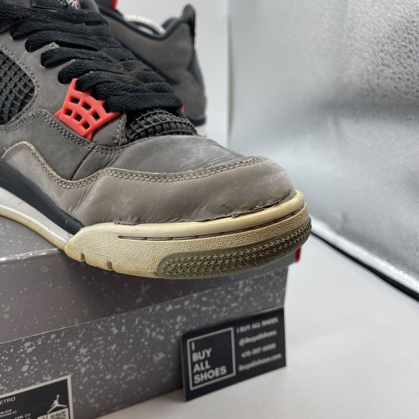 Size 11 - Jordan 4 Retro Mid Infrared Grey Black Suede (DH6927-061)