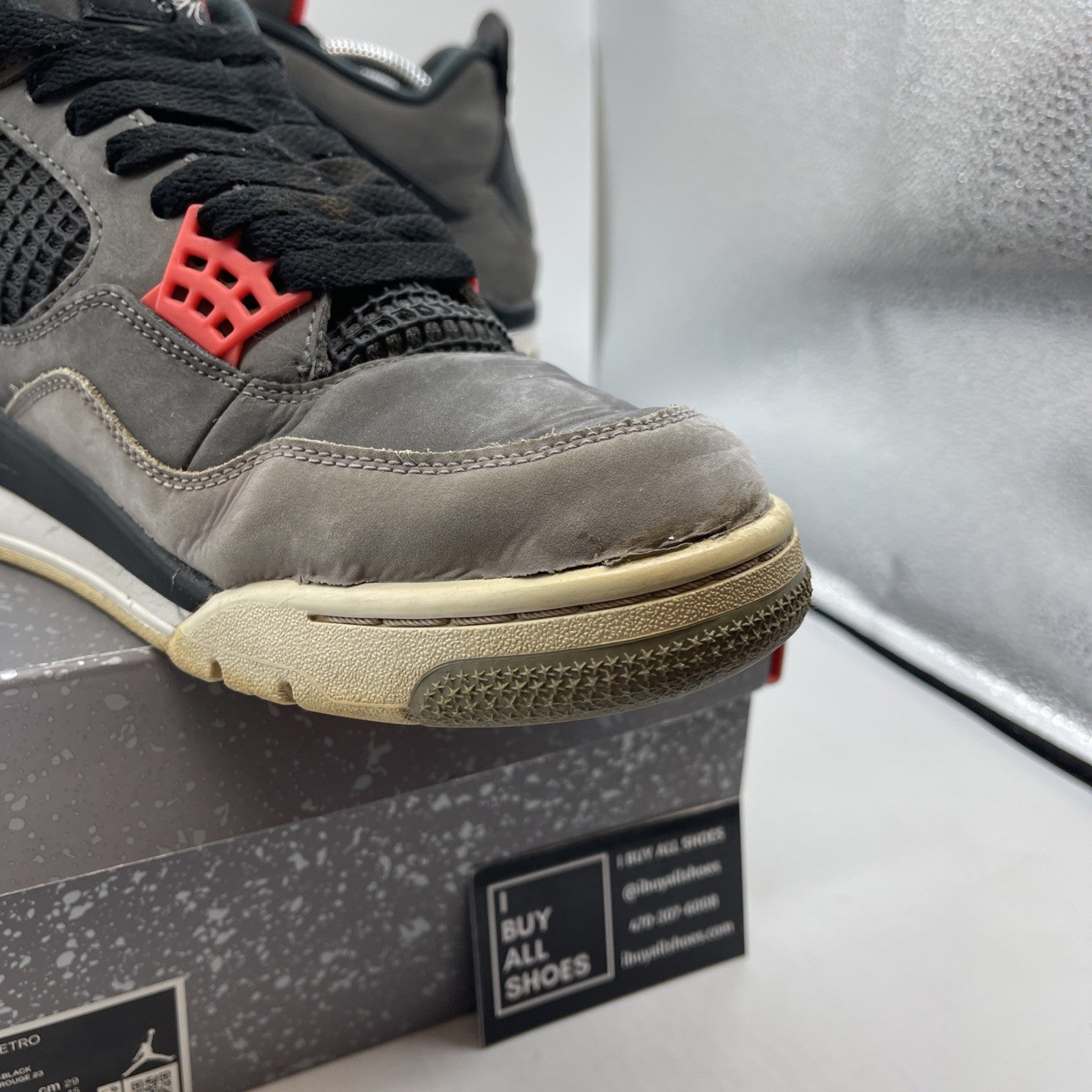 Size 11 - Jordan 4 Retro Mid Infrared Grey Black Suede (DH6927-061)
