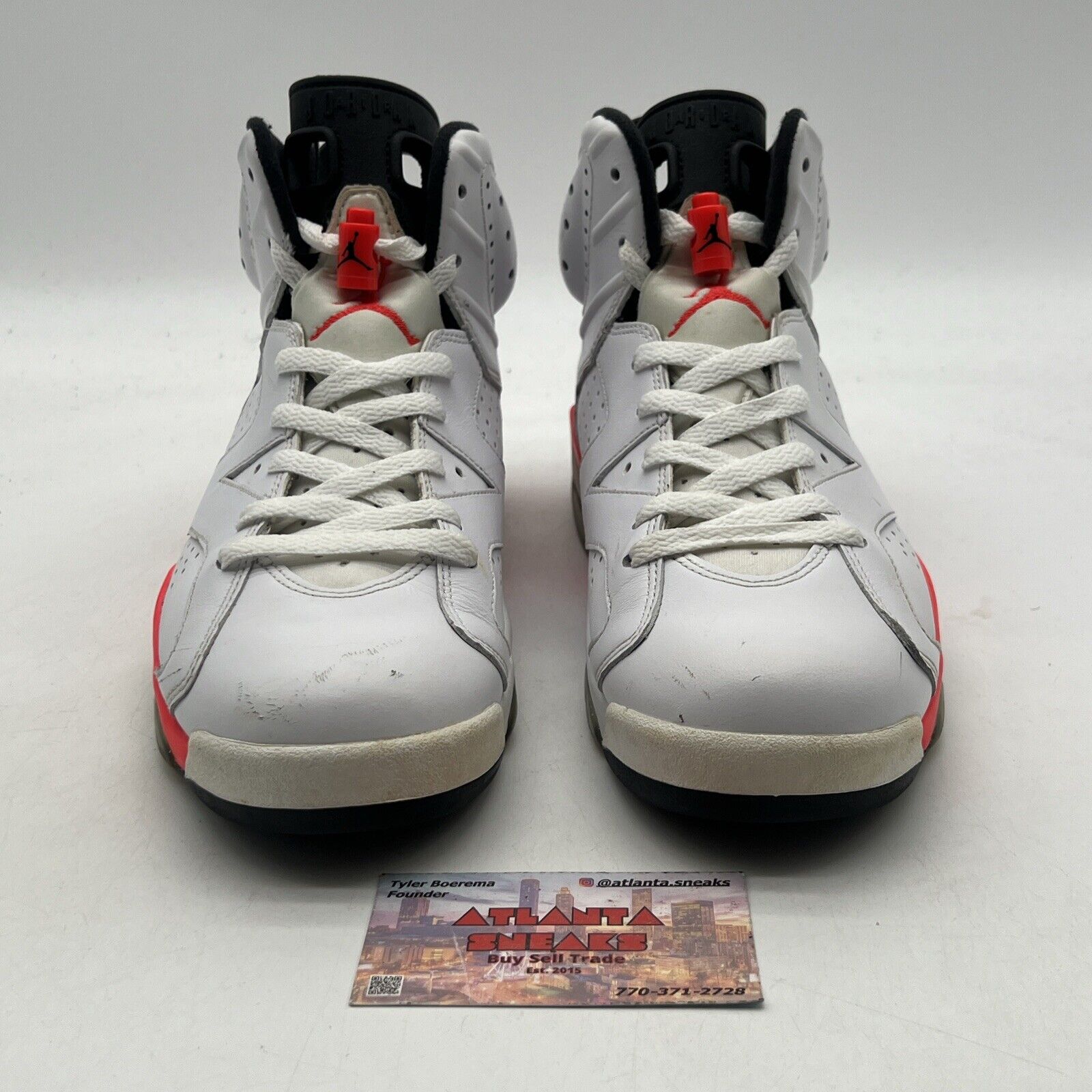 Size 8.5 - Nike Air Jordan 6 Retro Men's White Infrared Black  (384664-123)