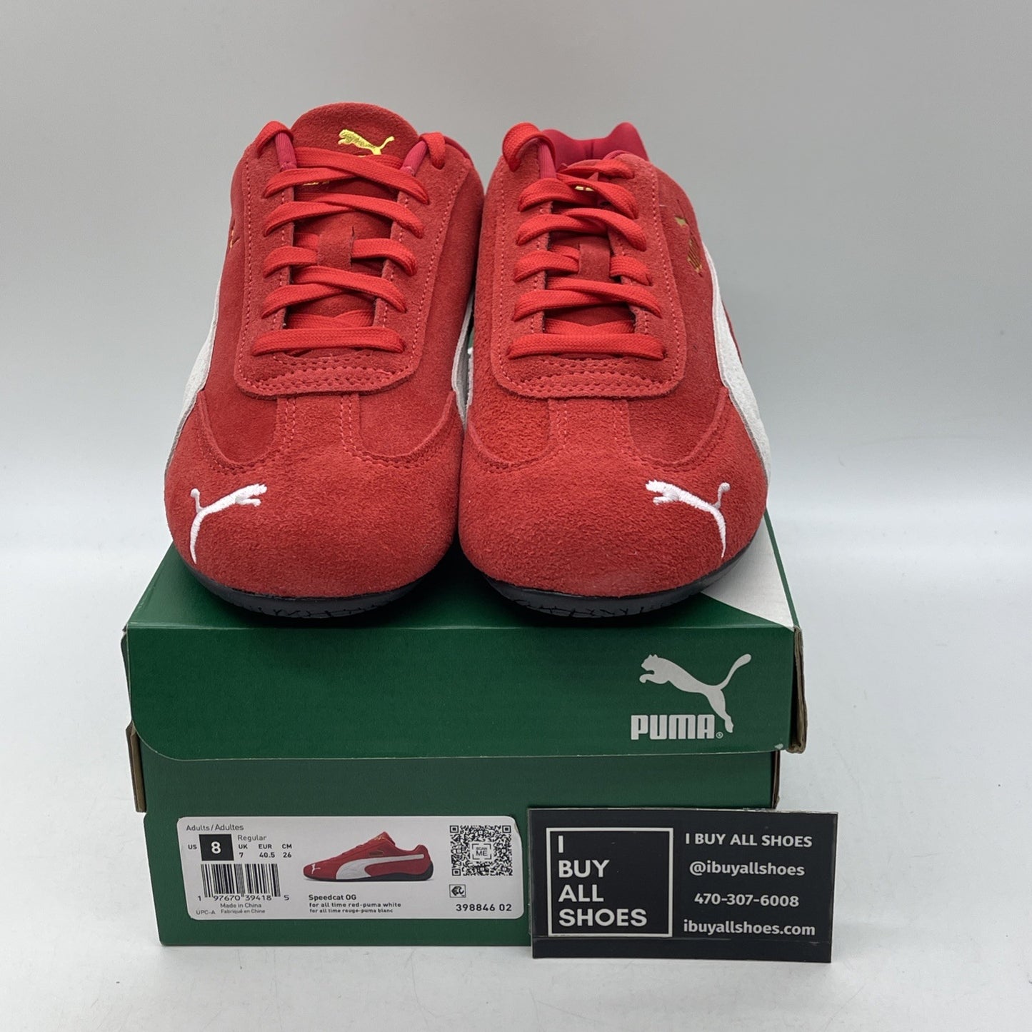 Size 8 - PUMA Speedcat OG Red White Black Suede (398846-02)