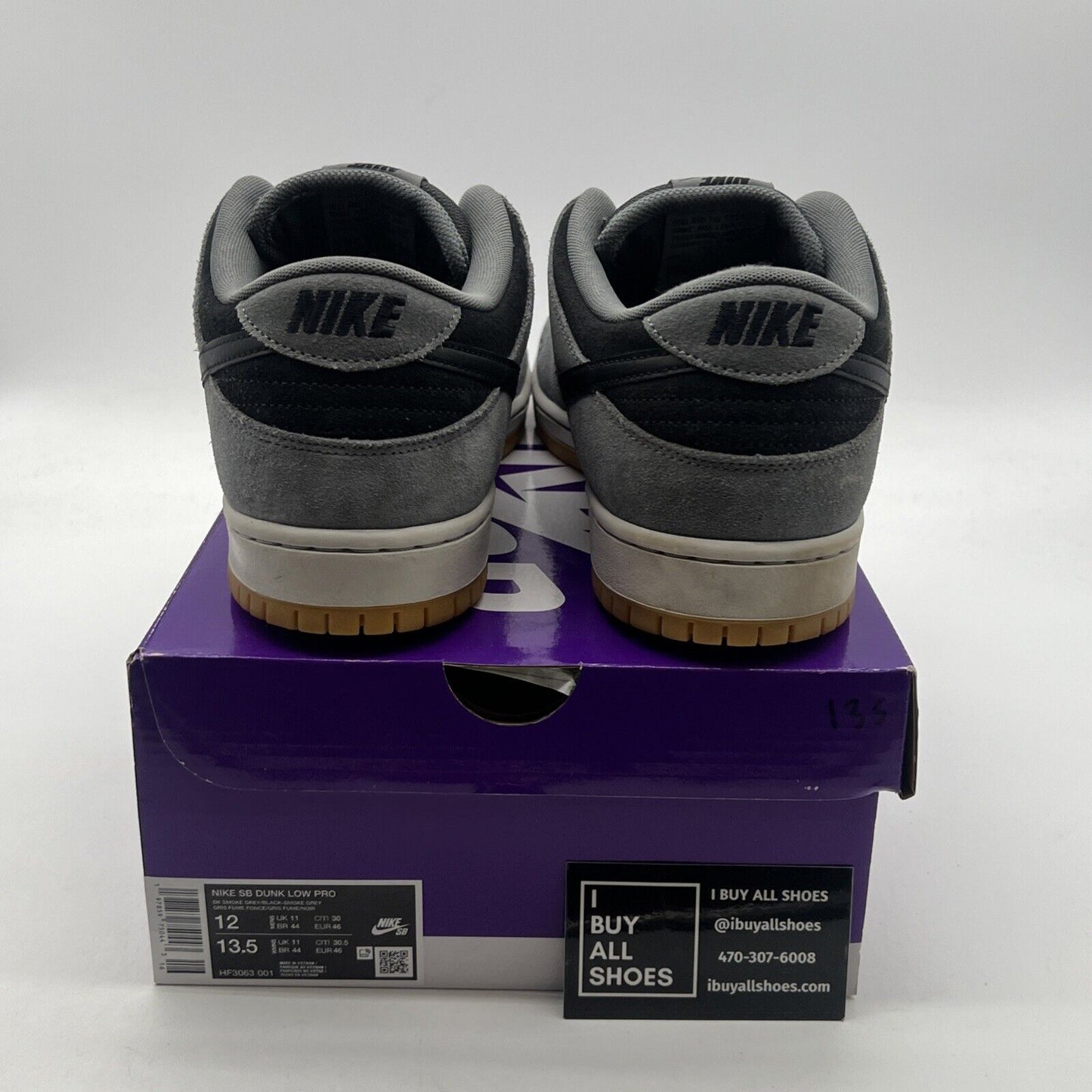 Size 12 - Nike Dunk SB Low Dark Smoke Grey (HF3063-001)