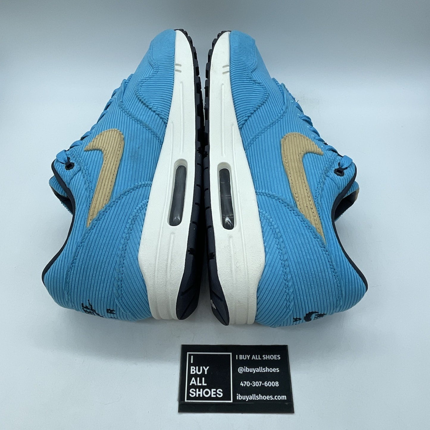 Size 12 - Nike Air Max 1 Premium Baltic Blue Corduroy Black (FB8915-400)