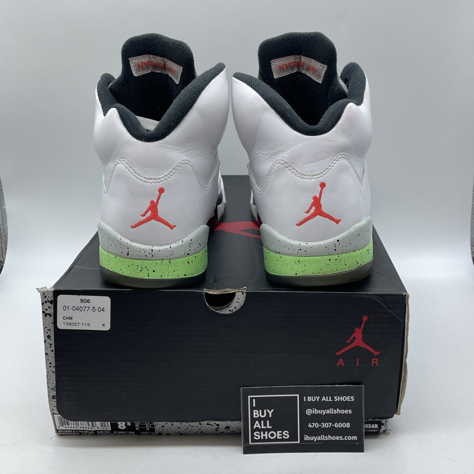 Size 8.5 - Air Jordan 5 Retro Pro Stars White Black Leather (136027-115)