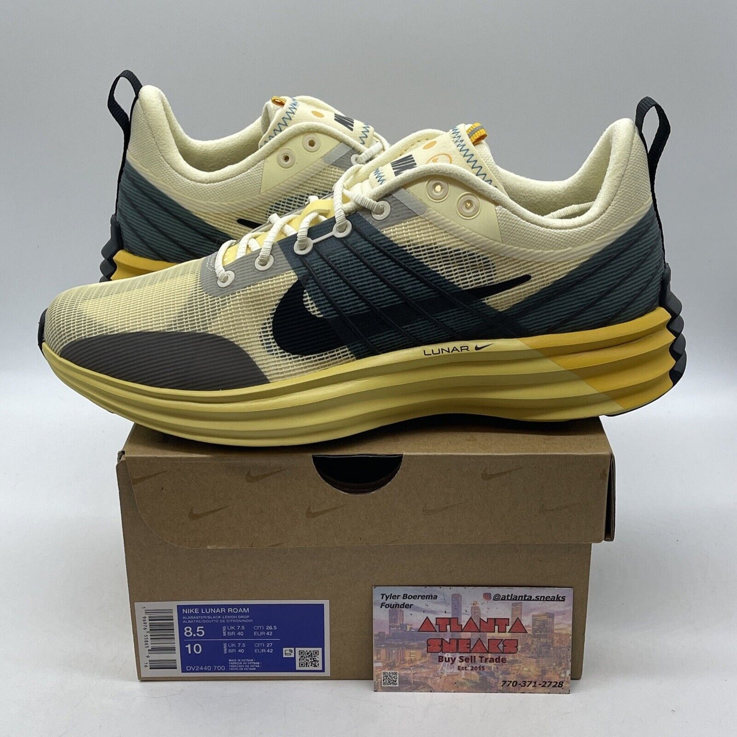 Size 8.5 - Nike Lunar Roam Alabaster Yellow Grey Suede Leather (DV2440-700)