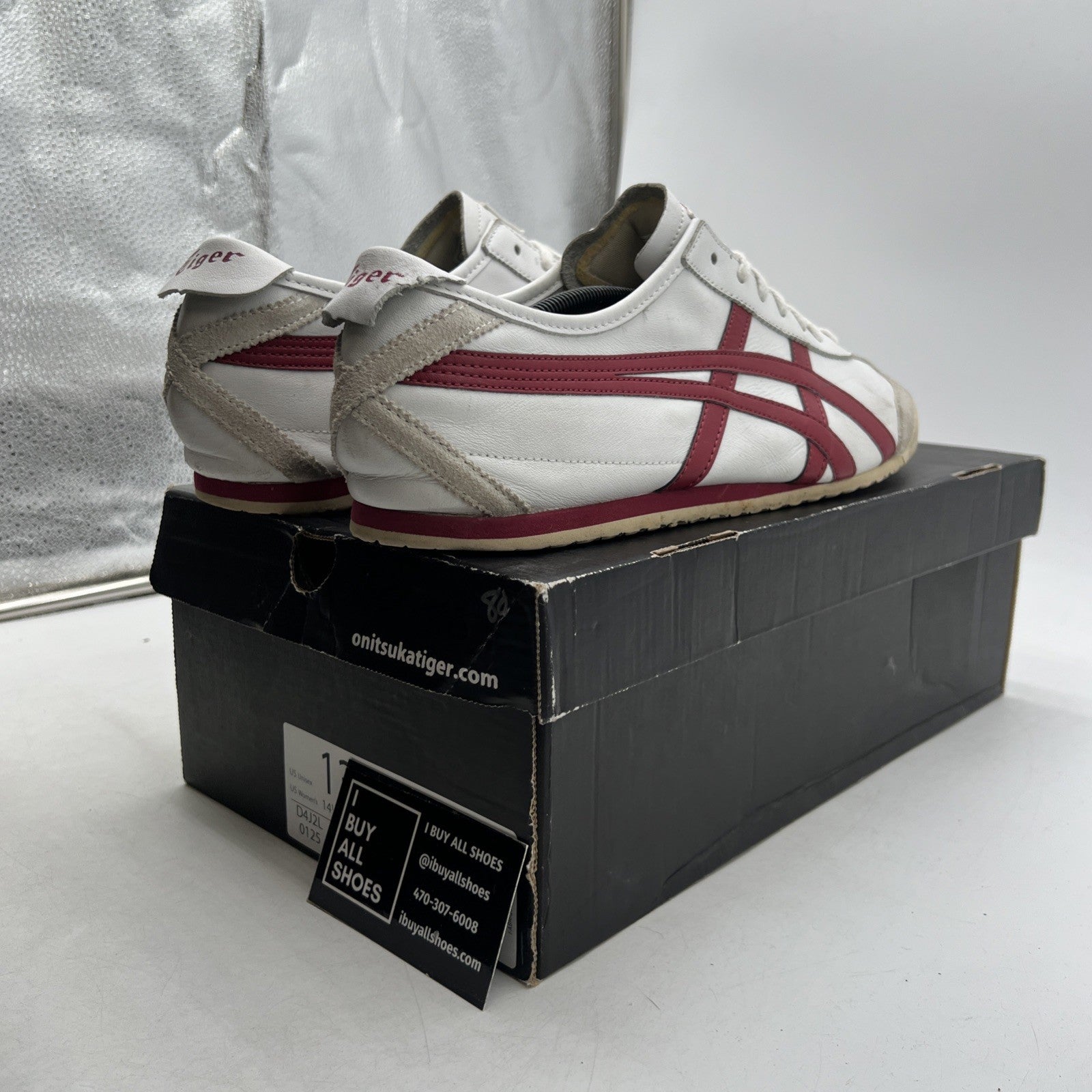 Size 13 - Asics Onitsuka Tiger Mexico 66 'Beige/Red' Unisex Sneakers (D4J2L)
