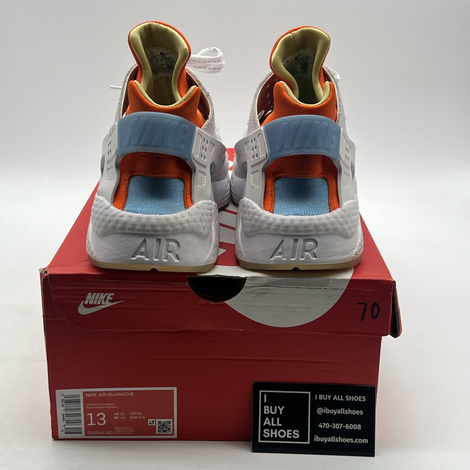 Size 13 - Nike Air Huarache White Safety Orange (DX2345-100)