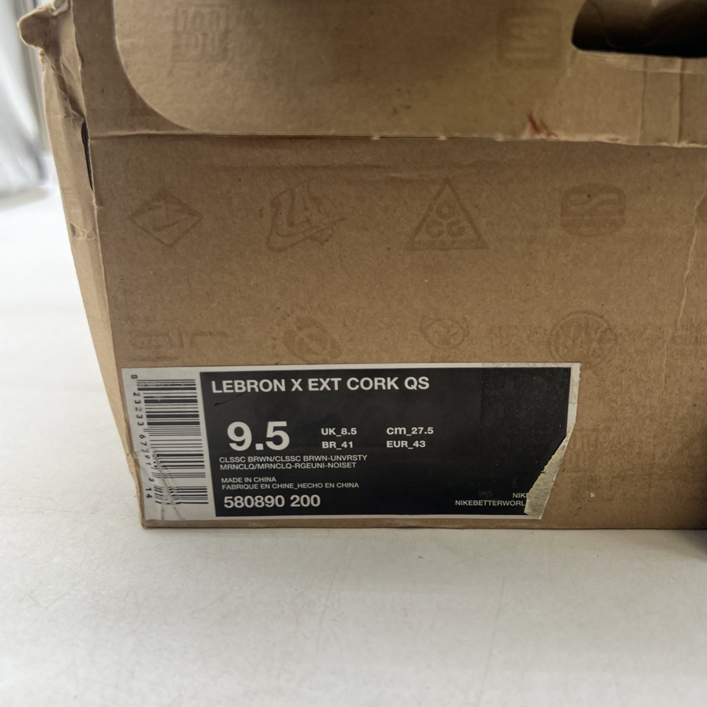 Size 9.5 - Nike LeBron 10 EXT QS Cork (580890-200)