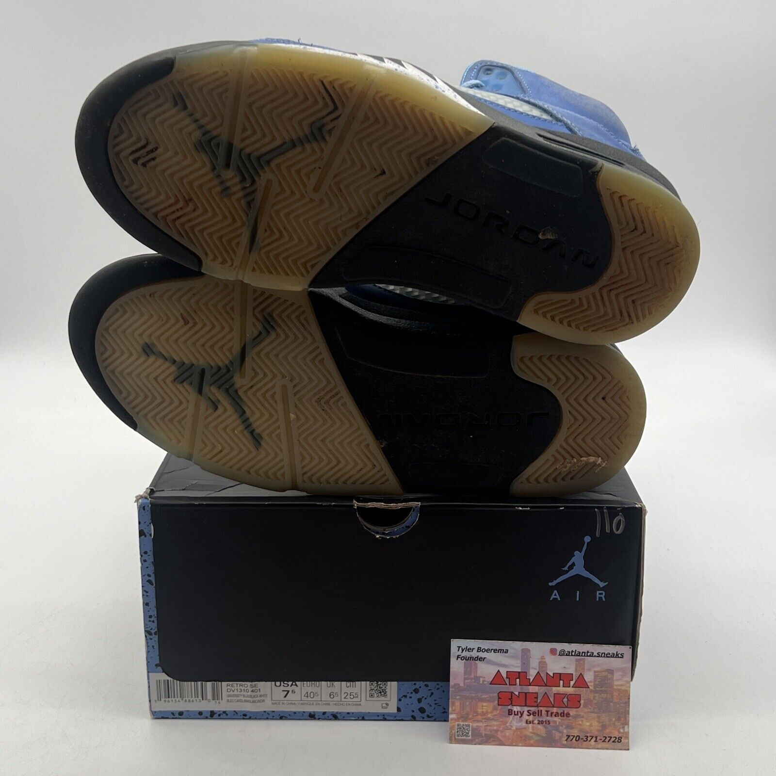 Size 7.5 - Jordan 5 Retro SE Mid UNC Black Blue Suede (DV1310-401)