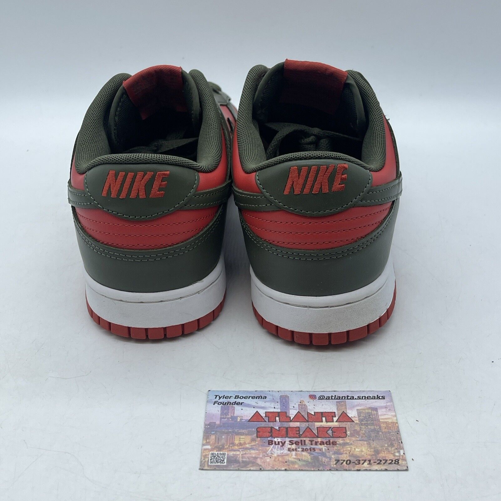 Size 10.5 - Nike Dunk Low Cargo Khaki Mystic Red Green Leather (DV0833-600)