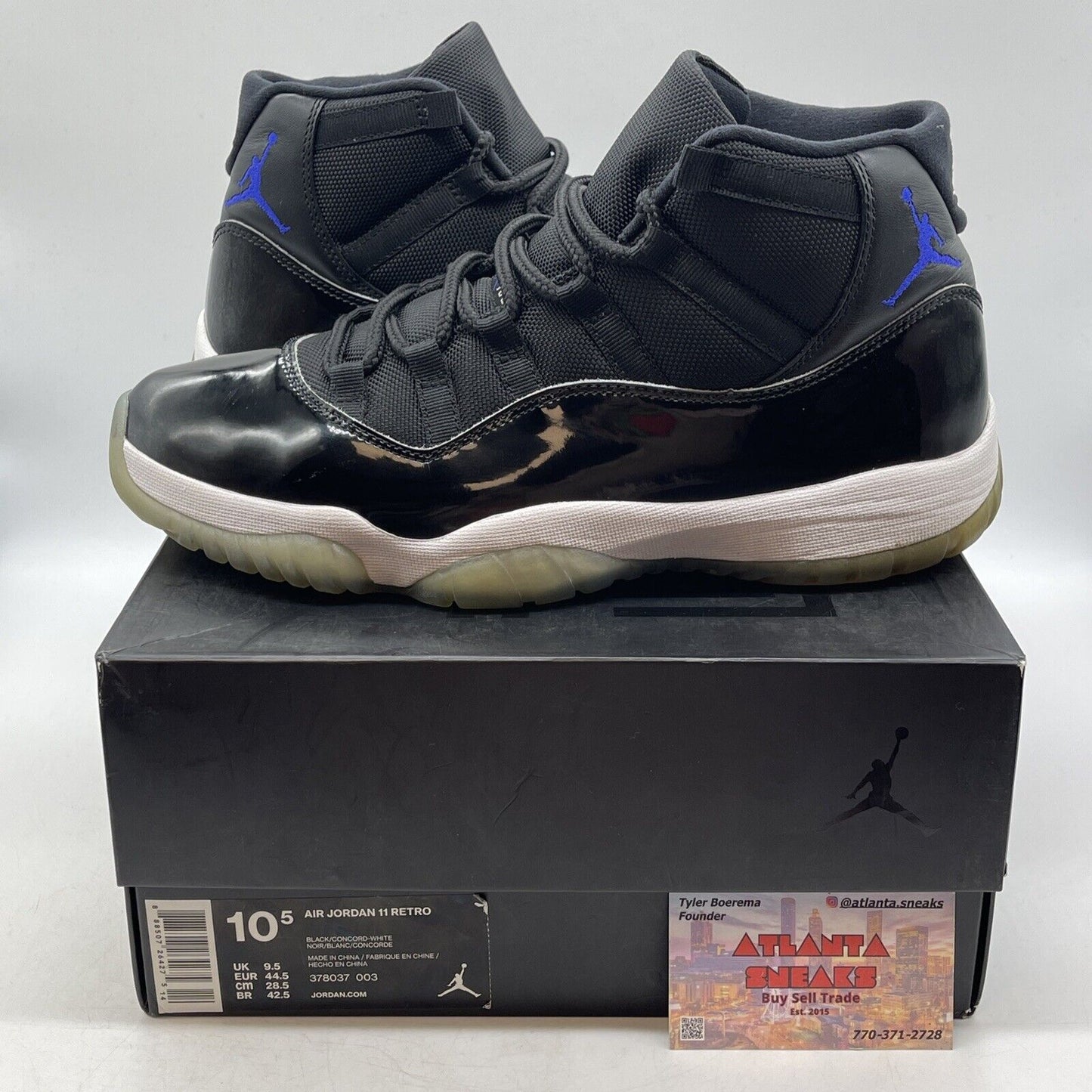 Size 10.5 - Jordan 11 Retro High Space Jam Black Blue White (378037-003)