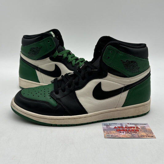 Size 10.5 - Jordan 1 Retro High OG Pine Green 2018 Cream White Leather Tumbled