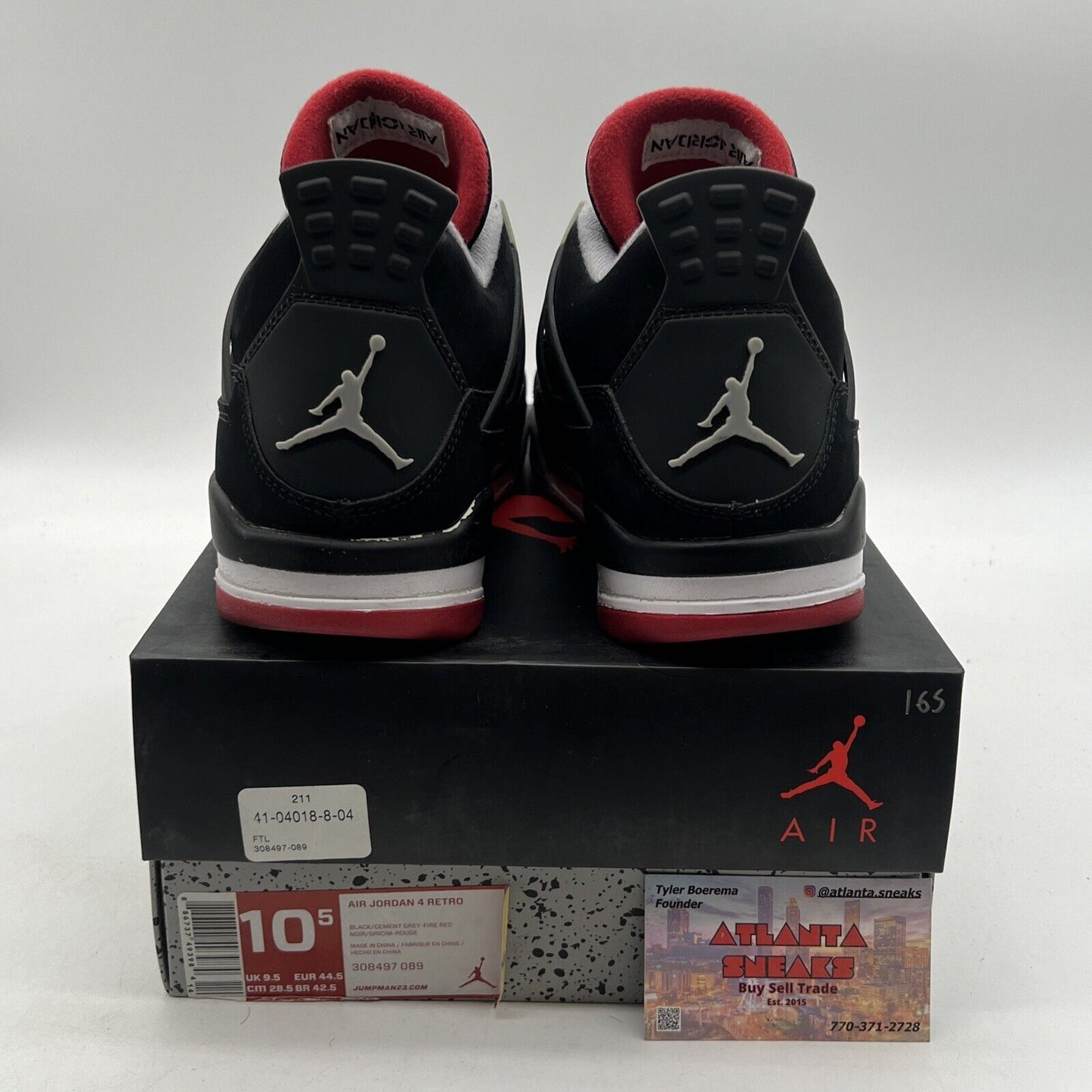 Size 10.5 - Jordan 4 Retro bred release 2012 (308497-089)