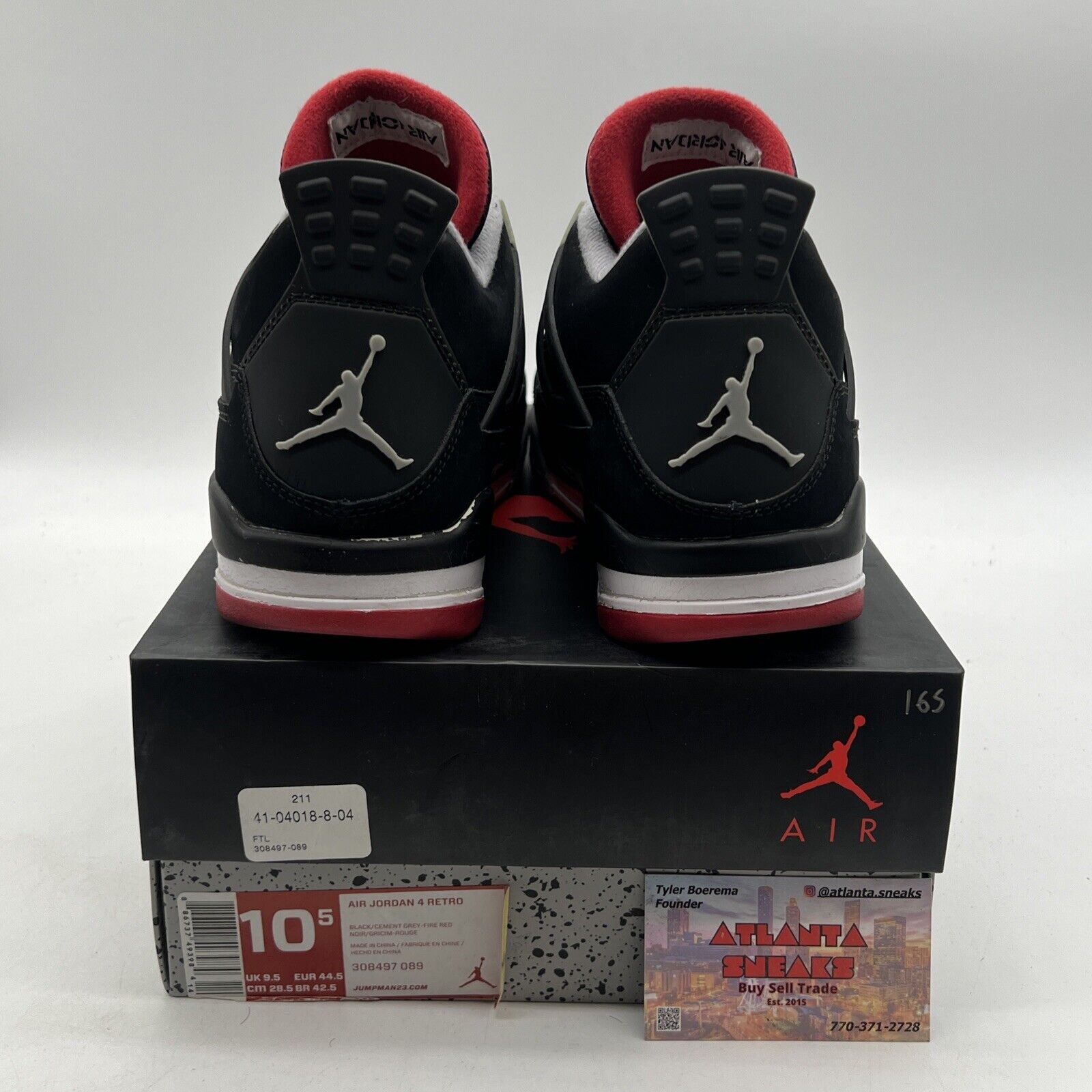 Size 10.5 - Jordan 4 Retro bred release 2012 (308497-089)