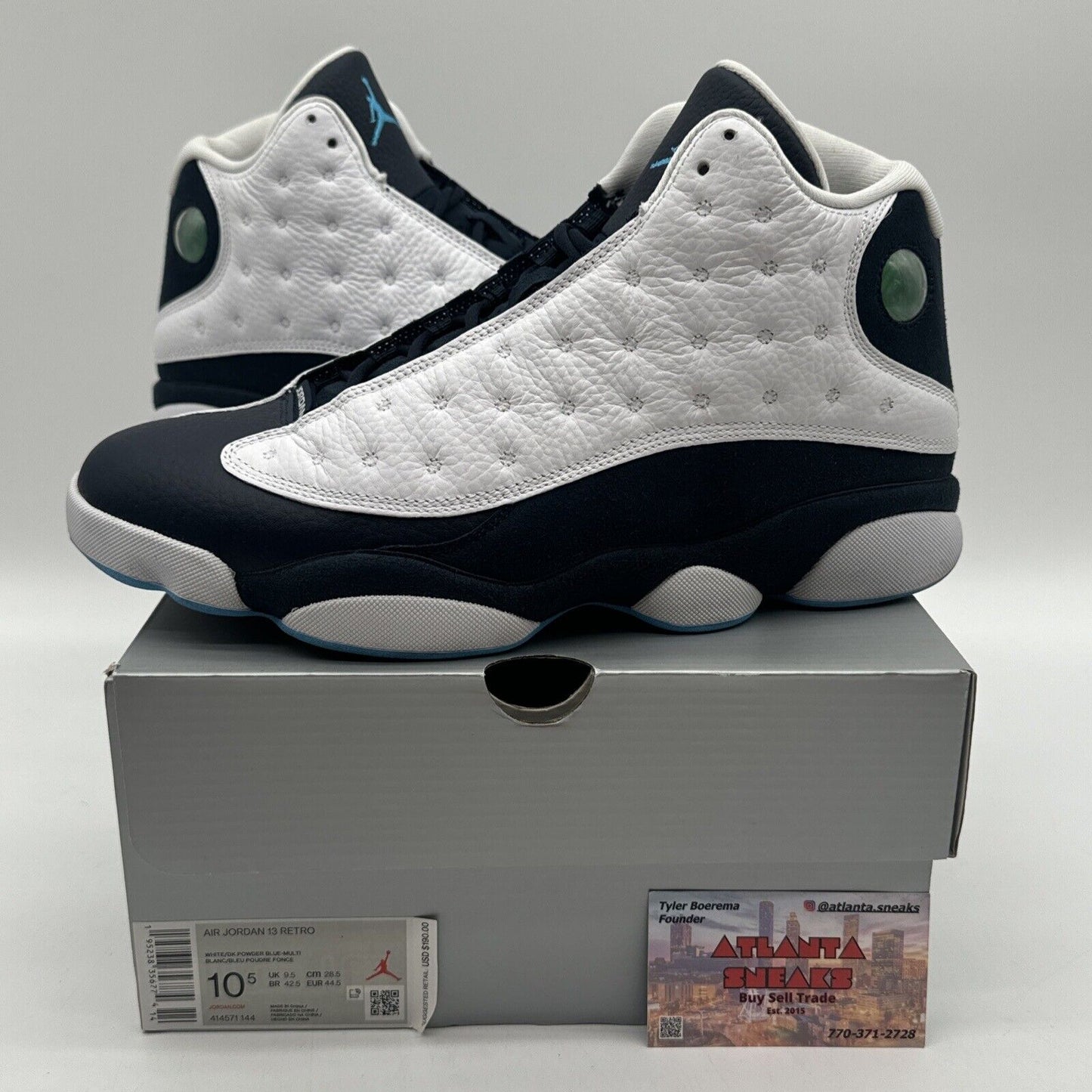 Size 10.5 - Jordan 13 Retro Obsidian Unc Blue White Premium Leather Suede Navy