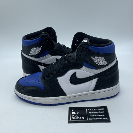 Size 8 - Jordan 1 Retro OG High Royal Toe Black Blue Leather (555088-041)