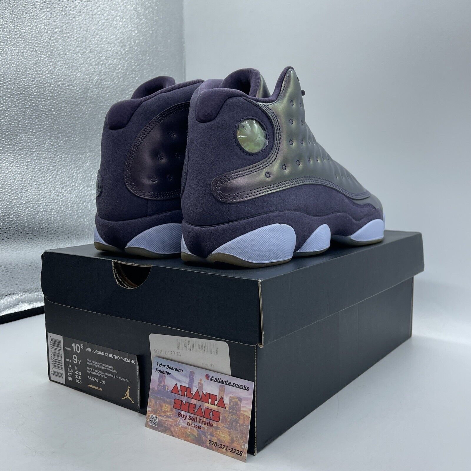 Size 9Y - Jordan 13 Retro Premium HC Mid Dark Raisin Purple Suede (AA1236-520)