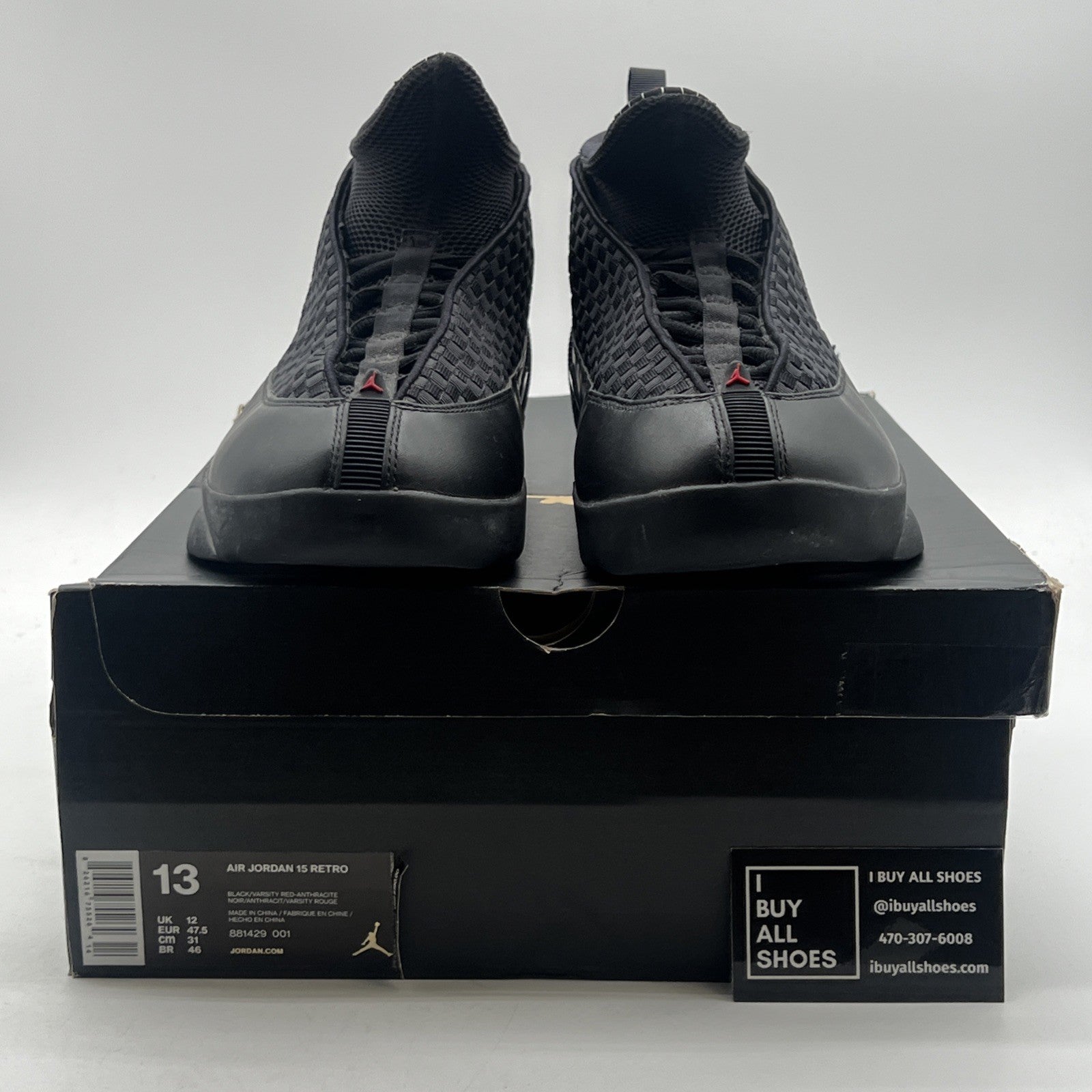 Size 13 - Air Jordan 15 Retro 2017 Stealth (881439-001)