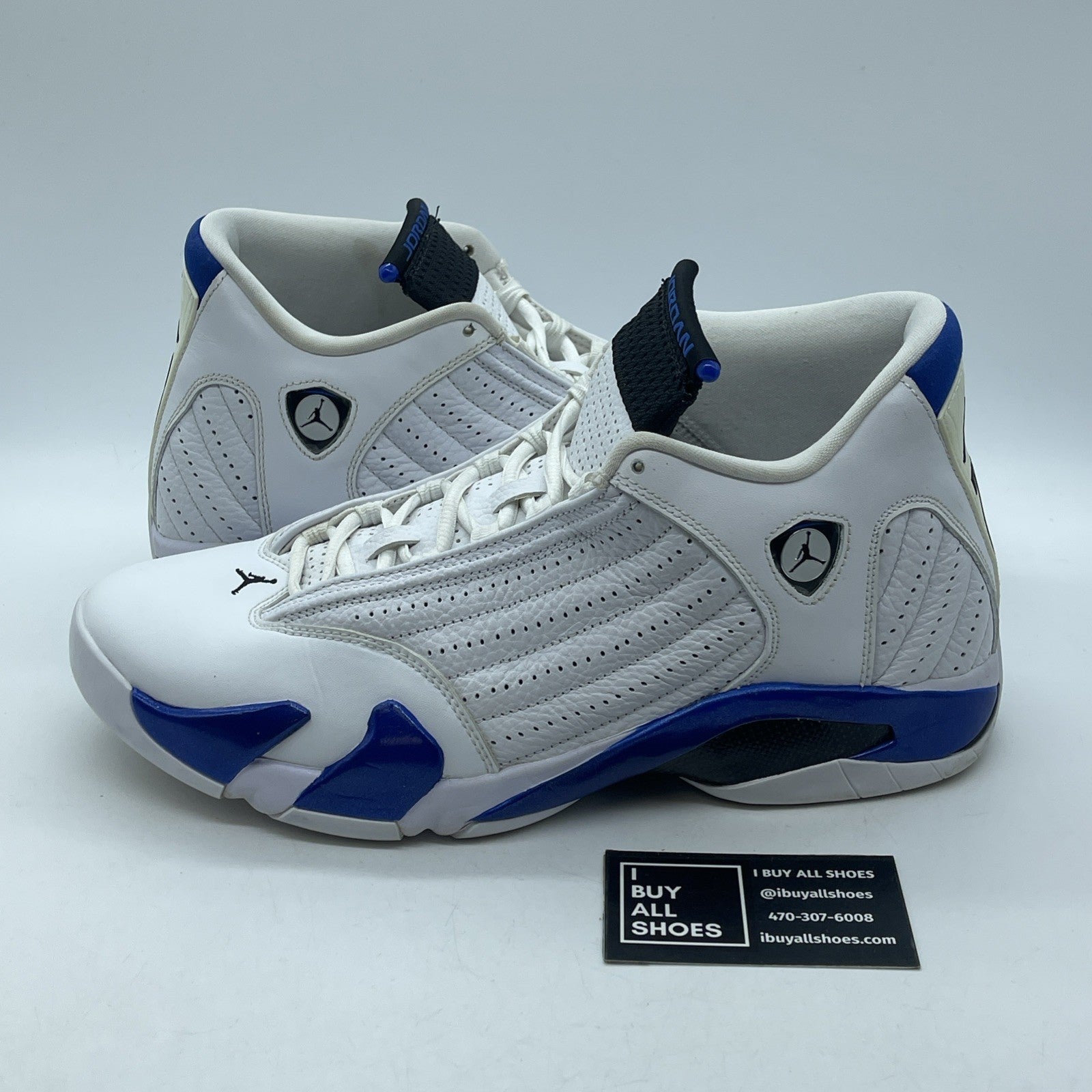 Size 12 - Air Jordan 14 Retro Hyper Royal Blue White Leather (487471-104)
