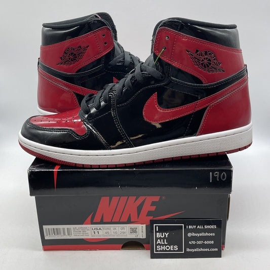 Size 11 - Jordan 1 Retro OG High Patent Bred Red Black White (555088-063)
