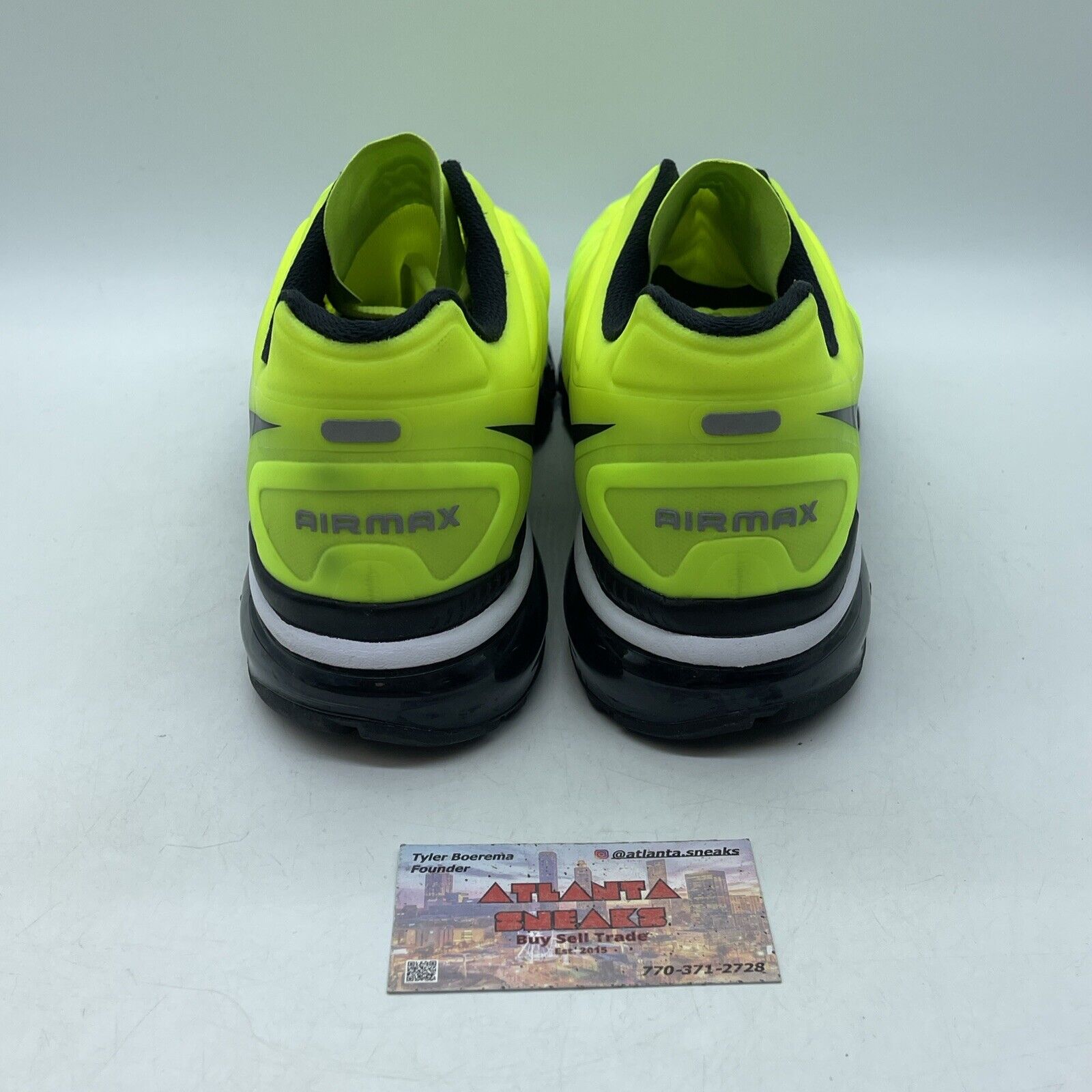 Size 11 - Nike Air Max+ 2012 Volt Yellow Black White Suede Leather (AQ3816-065)