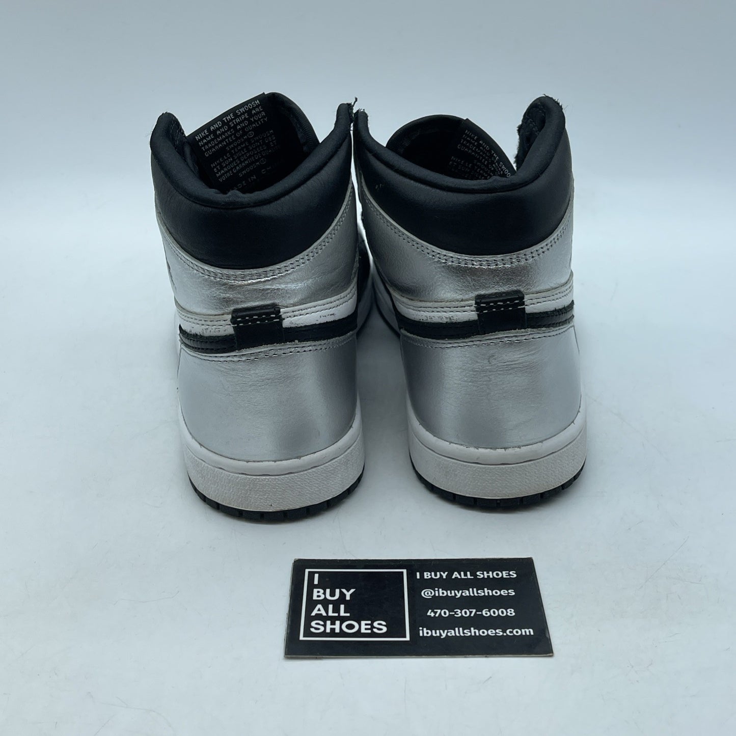 Size 6.5 - Jordan 1 High OG Metallic Silver Black Leather (CD0461-001)