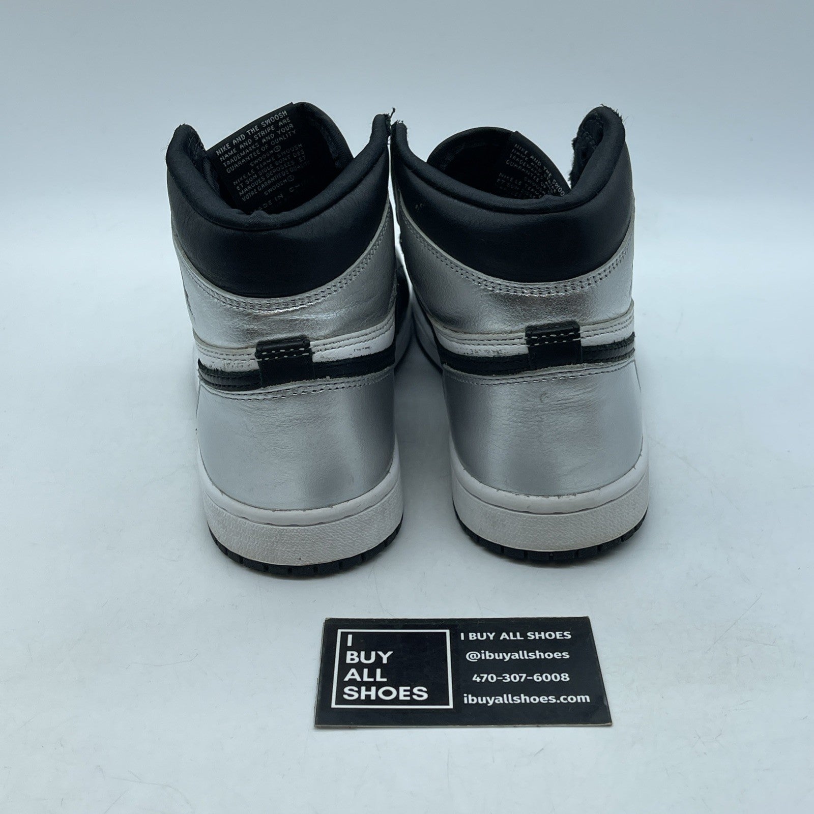 Size 6.5 - Jordan 1 High OG Metallic Silver Black Leather (CD0461-001)
