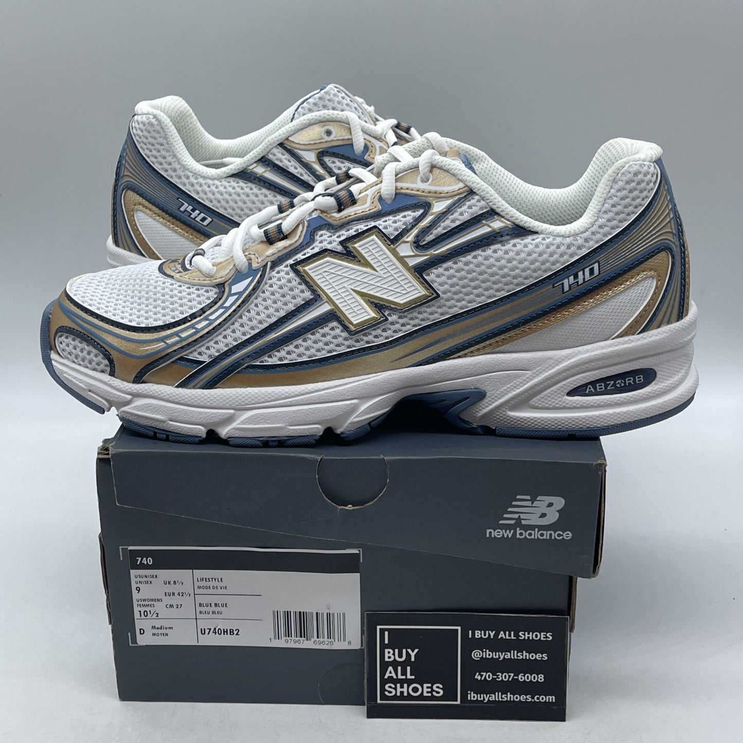 Size 9 - New Balance 740v2 Heron Blue Vintage Indigo (U740HB2)