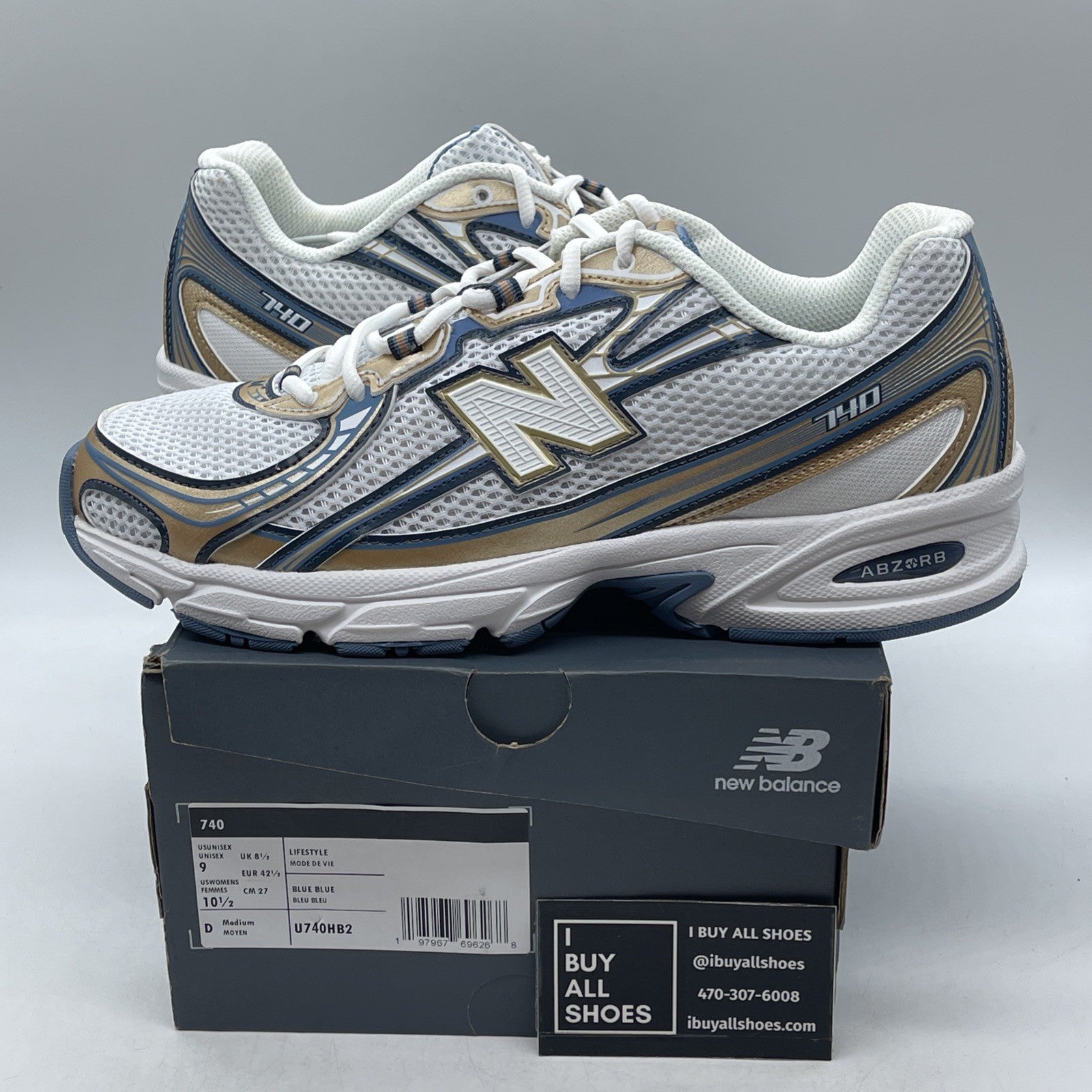 Size 9 - New Balance 740v2 Heron Blue Vintage Indigo (U740HB2)