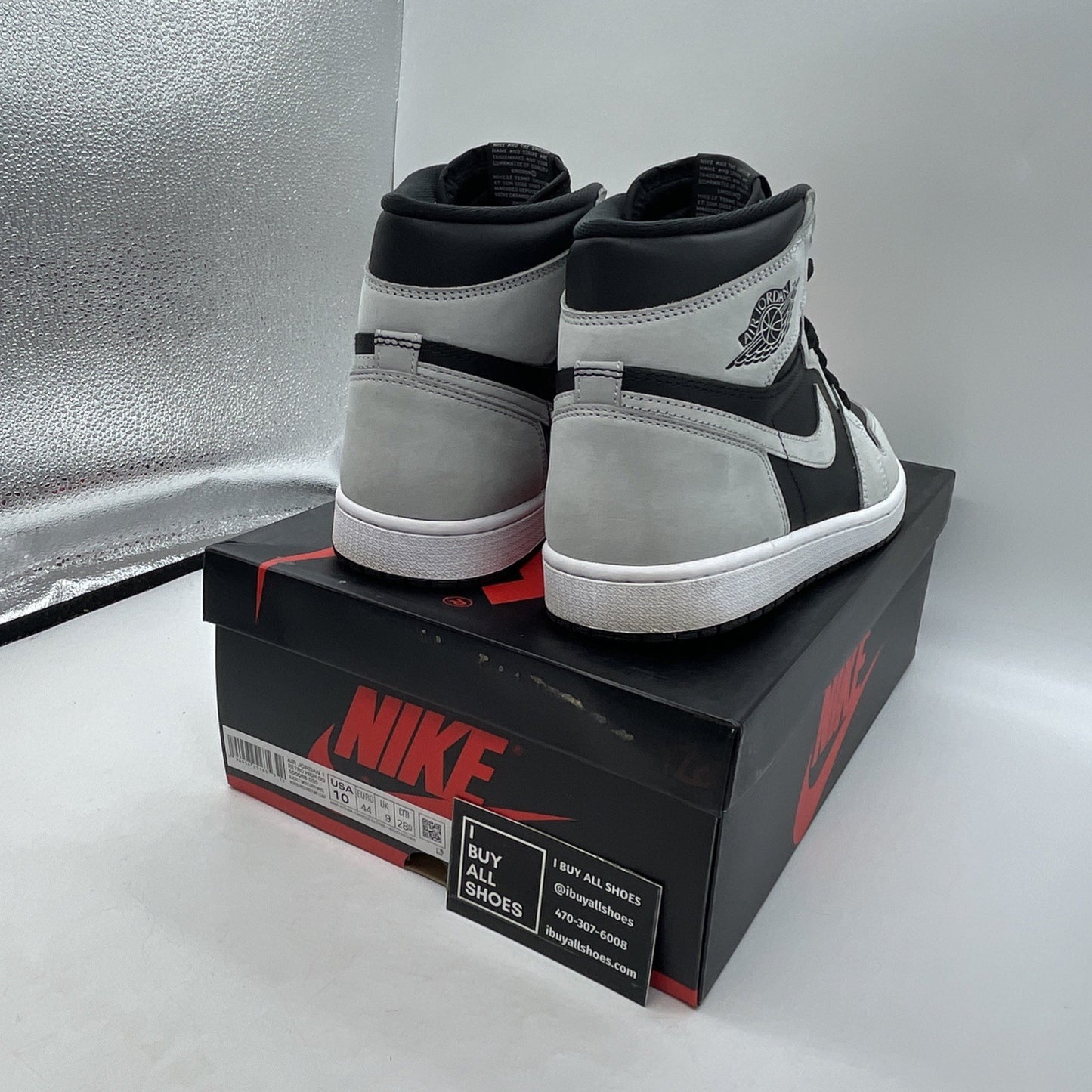 Size 10 - Jordan 1 Retro OG High Shadow 2.0 Grey Black Suede (555088-035)
