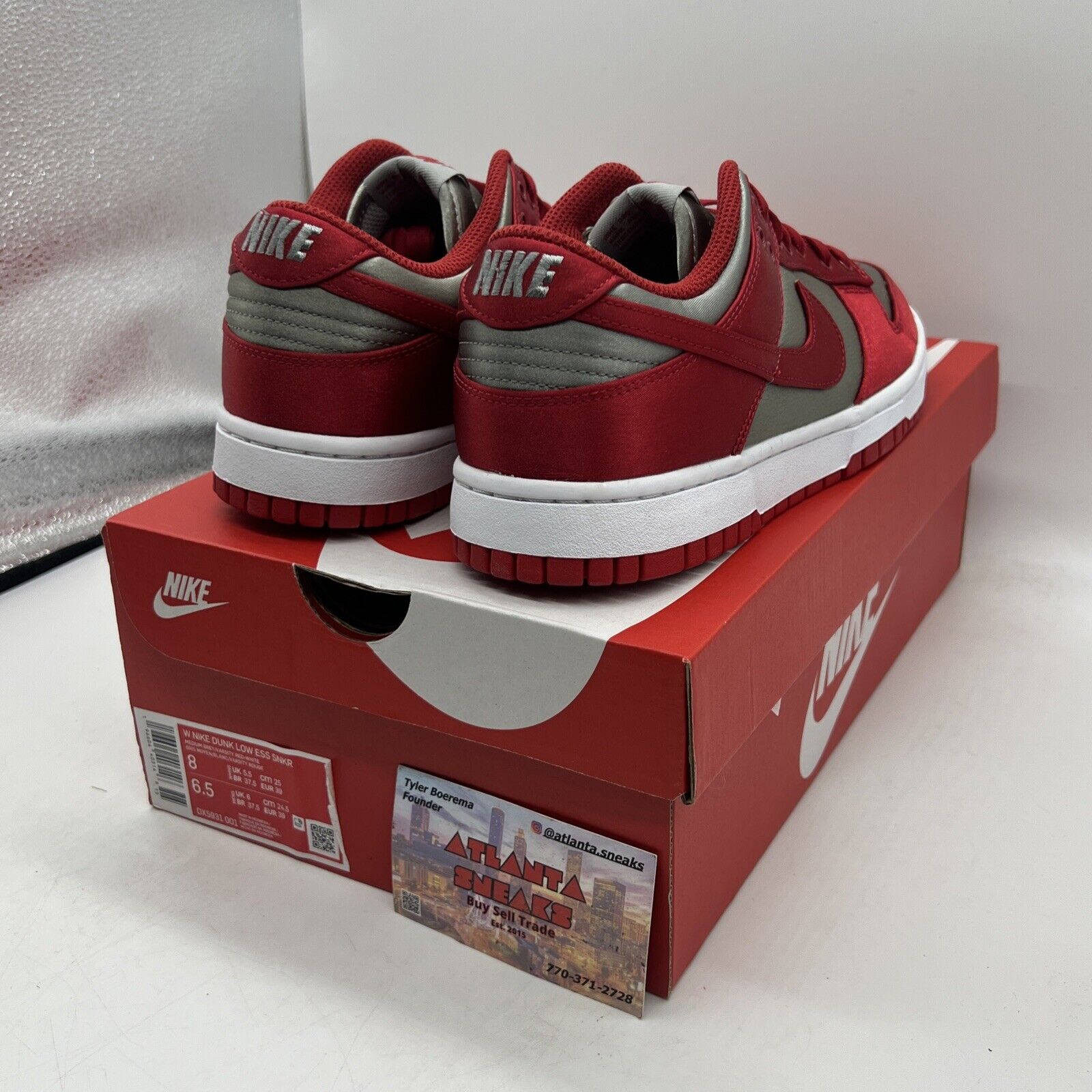 Wmns Nike Dunk Low Satin UNLV Size 8 Brand New Og All