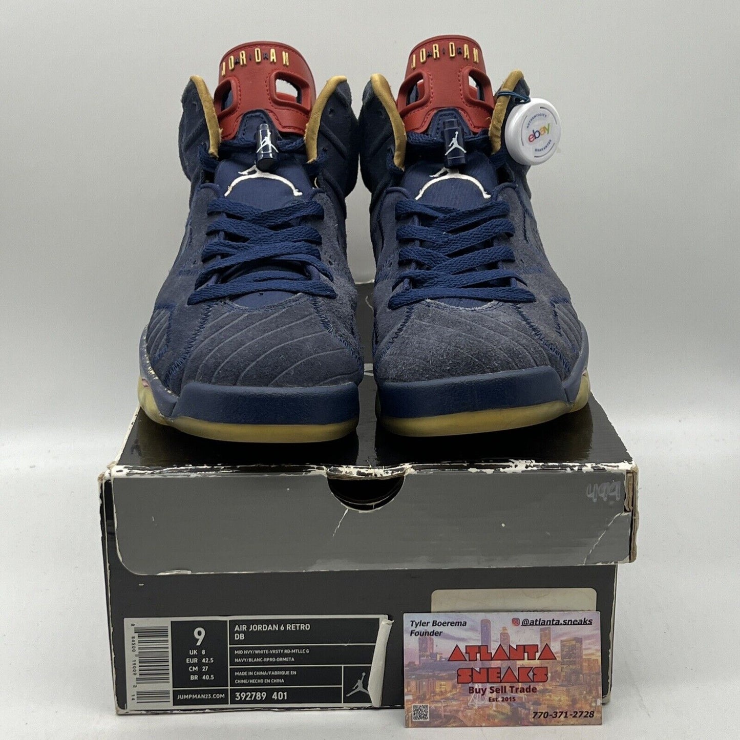 Size 9 - Air Jordan 6 DB Doernbecher Navy Red Gold Suede