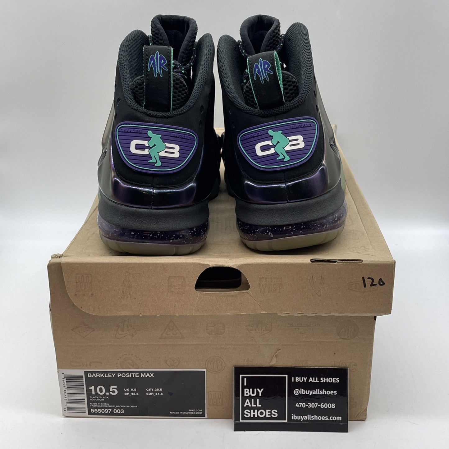 Size 10.5 - Nike Barkley Posite Max Eggplant Purple Black Suede (555097-003)