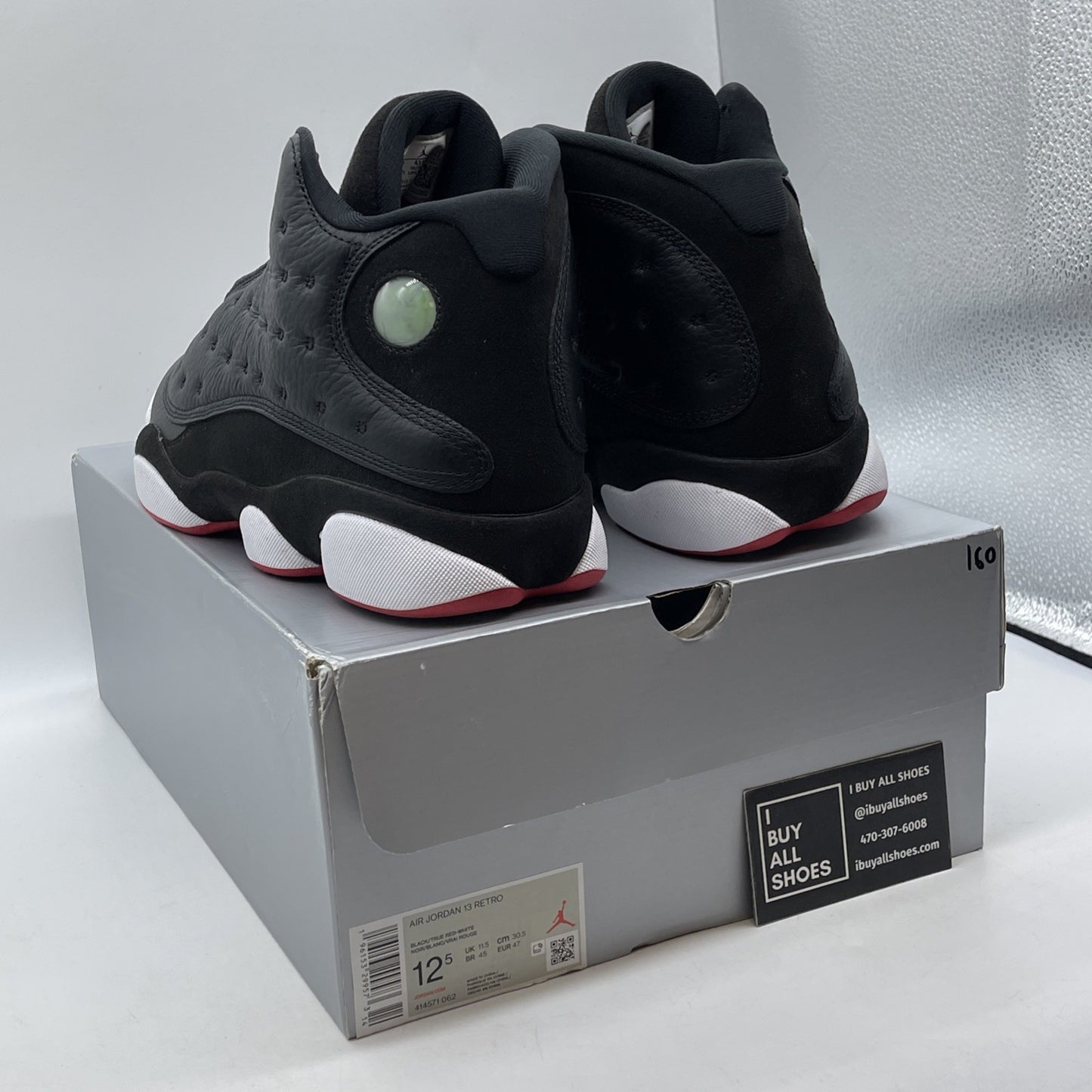 Size 12.5 - Jordan 13 Retro Mid Playoff Black Suede Leather (414571-062)