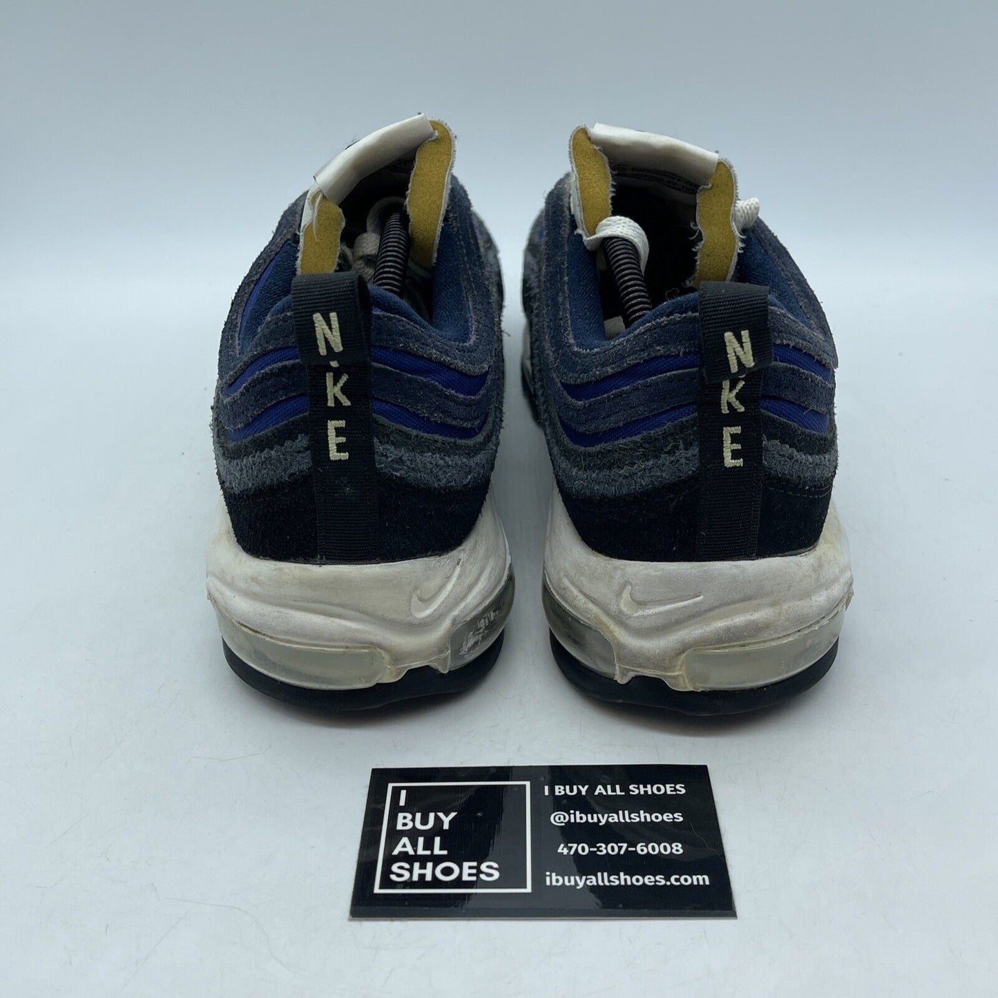Size 12 - Nike Air Max 97 SE Running Club - Blue black White Suede (DH1085-001)