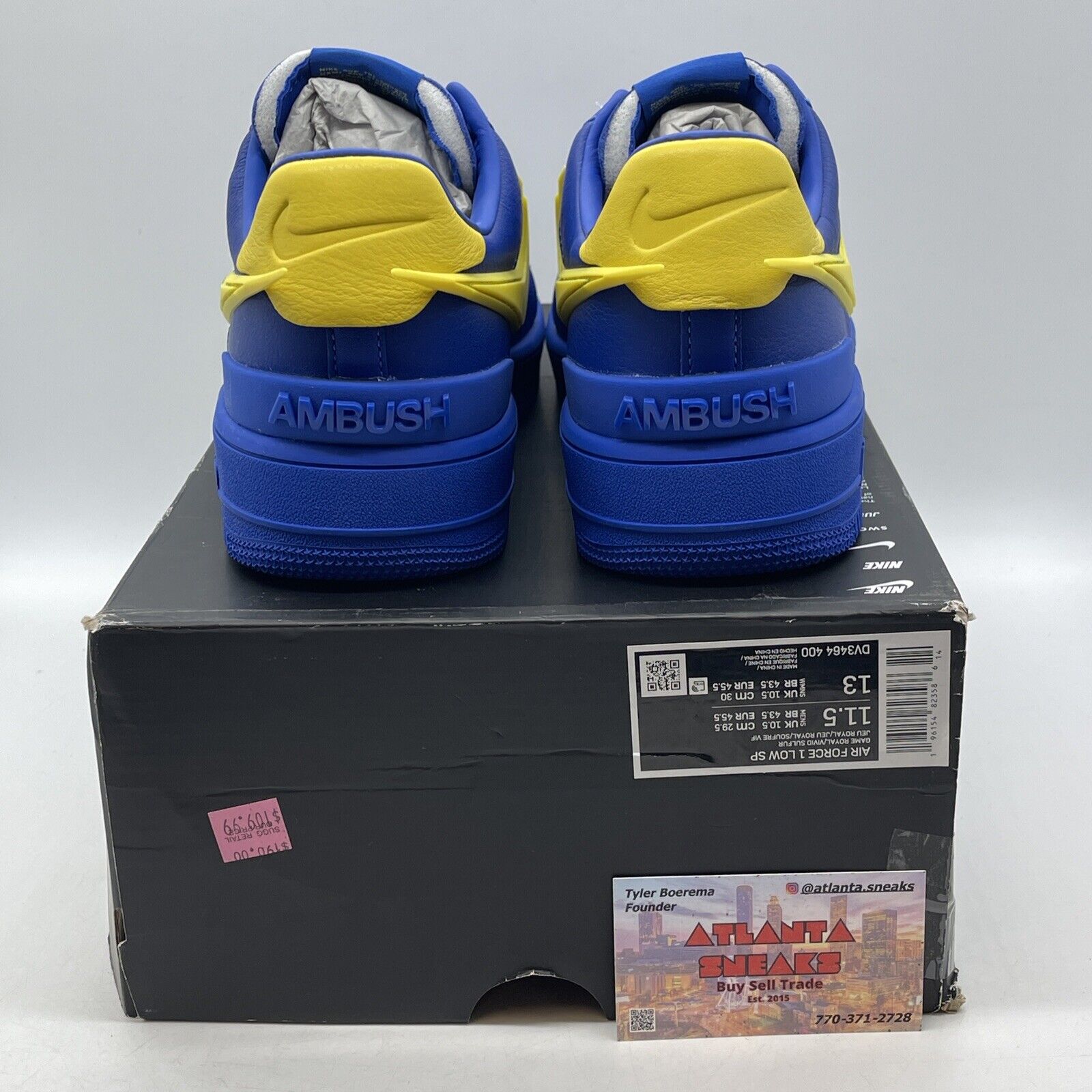 Size 11.5 - Nike AMBUSH x Air Force 1 Low Game Royal Blue Leather (DV3464-400)
