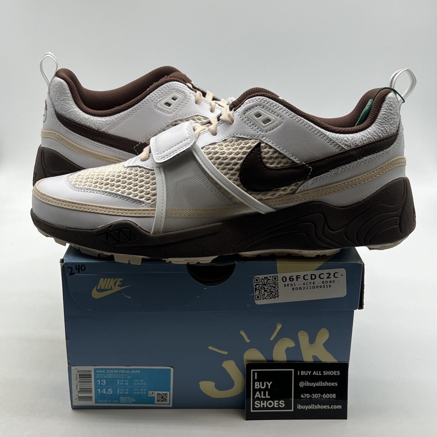 Size 13 - Nike Travis Scott x Zoom Field Jaxx Light Chocolate (HQ3073-100)
